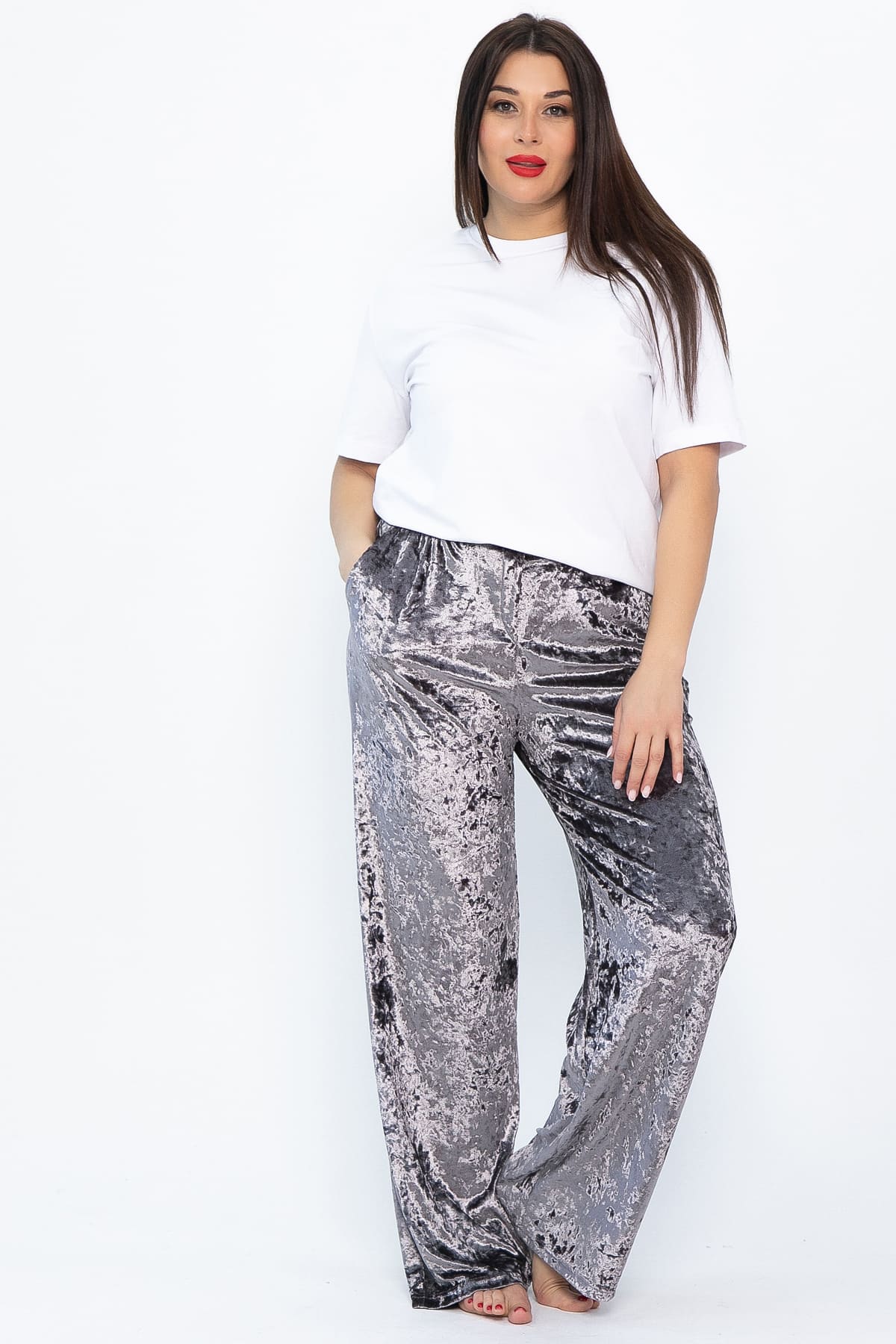 Брюки Таинственное очарование (серо-бежевые) Б14682-25М