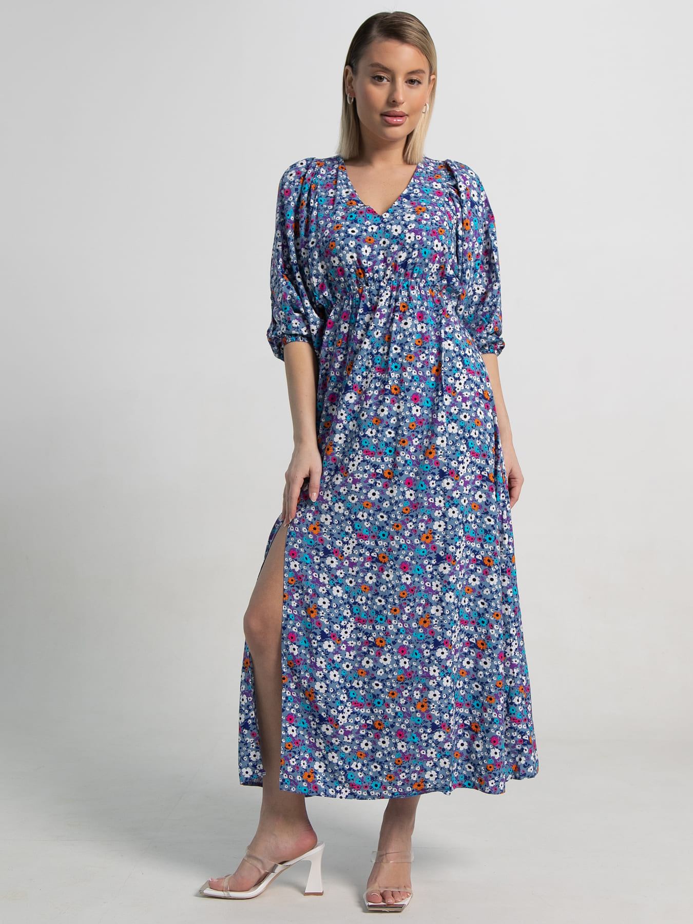 Платье Неповторимая (голубое) П15501-34М