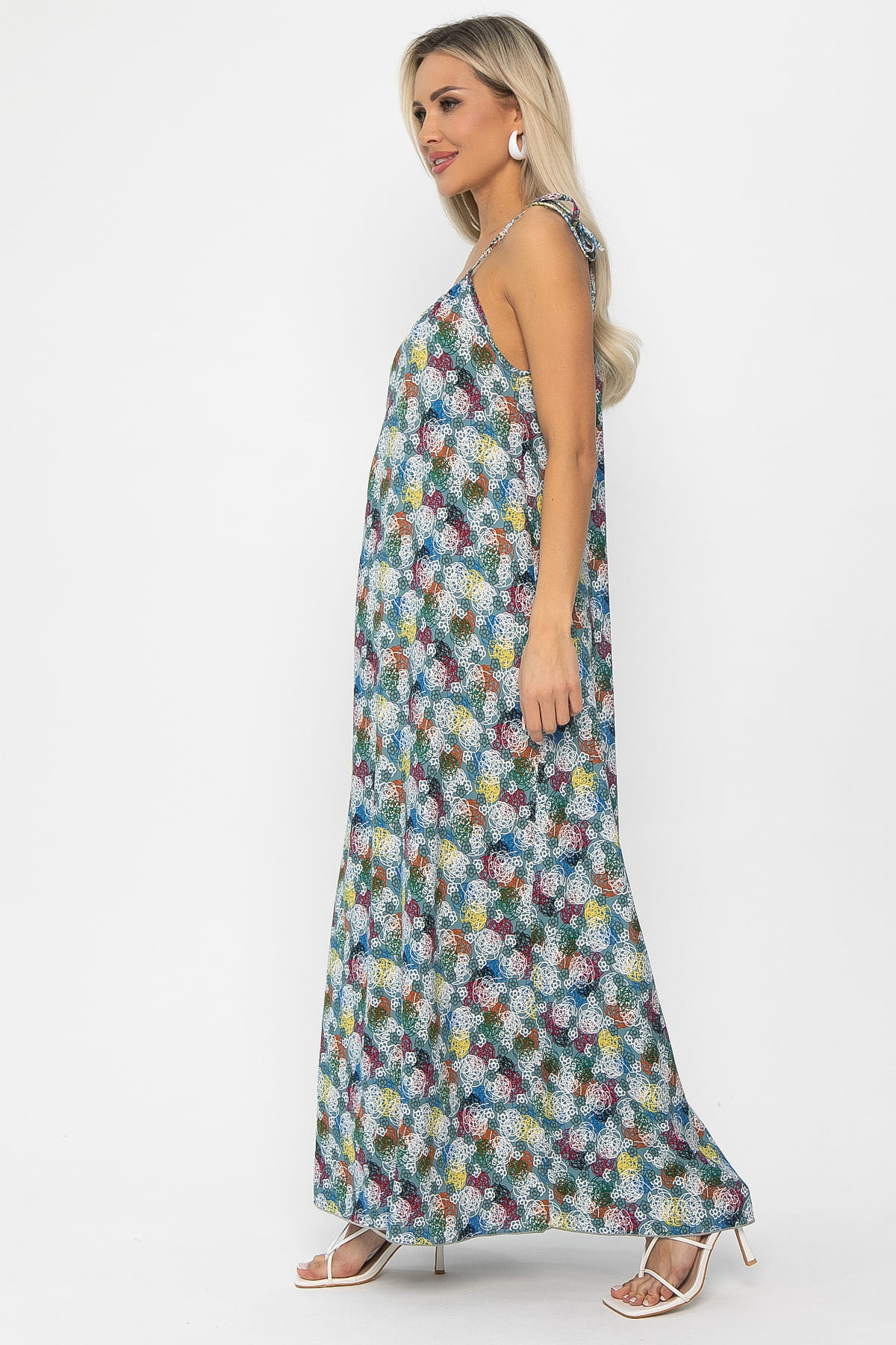 Платье Алиготе (серо-зеленое) П13760-12М