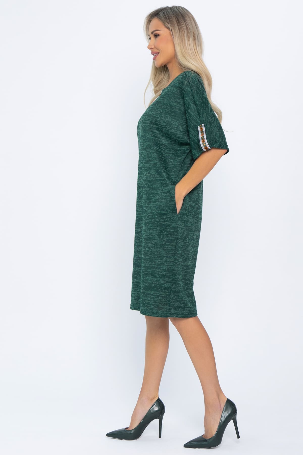 Платье трикотажное Кайла (зеленое) П14587-10М