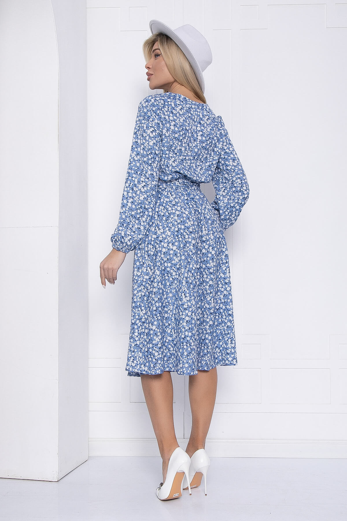 Платье Трепетная нежность (синее) П12454-8