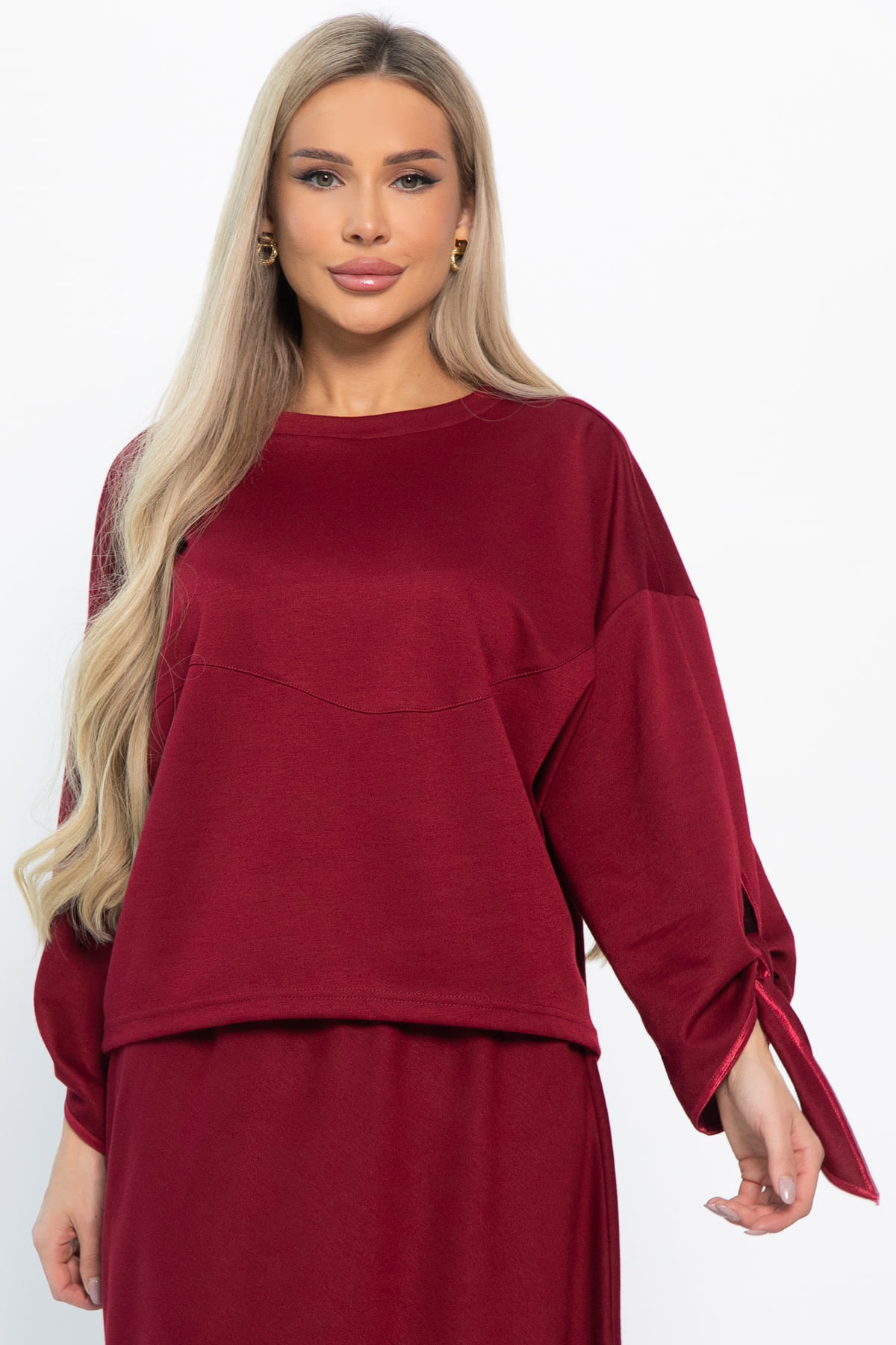 Джемпер с завязками Твист (бордовый) Б14867-10М