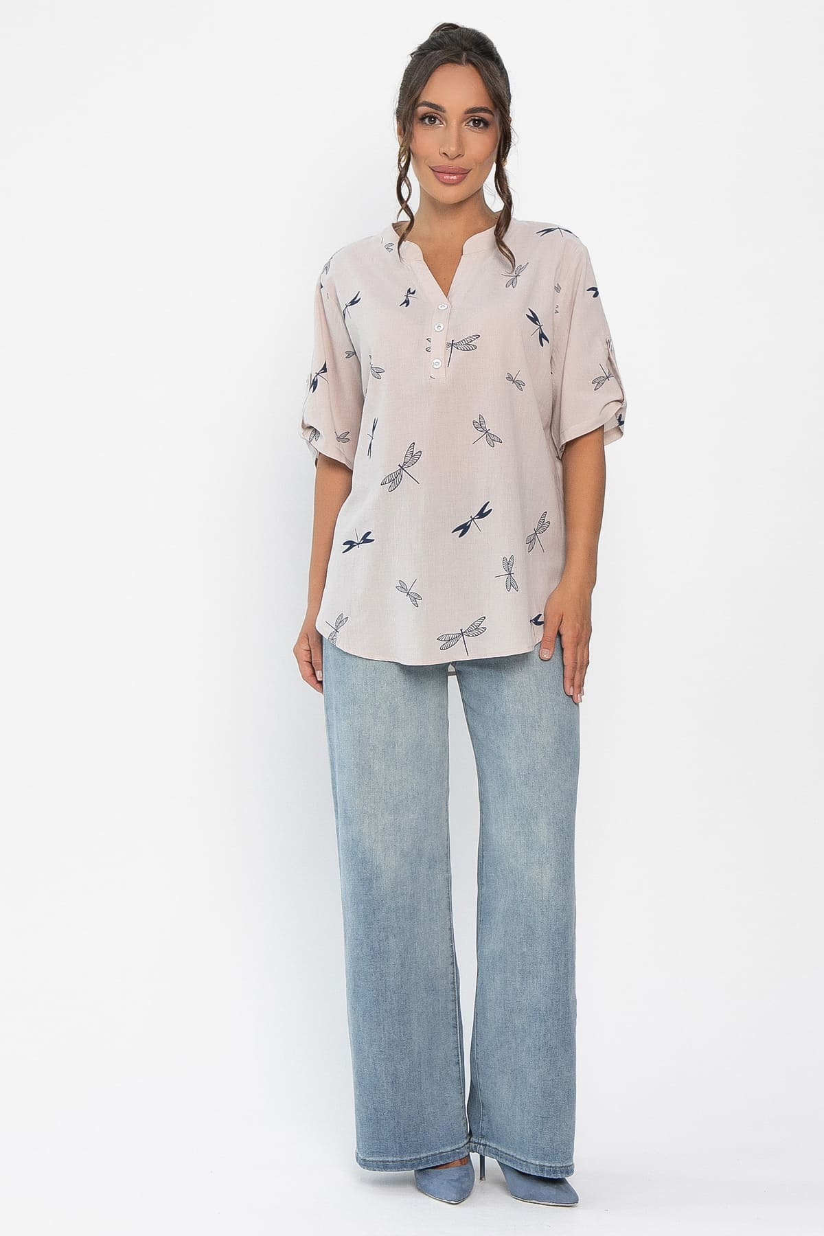 Блуза Флоретта (бежевая) Б13974-20М