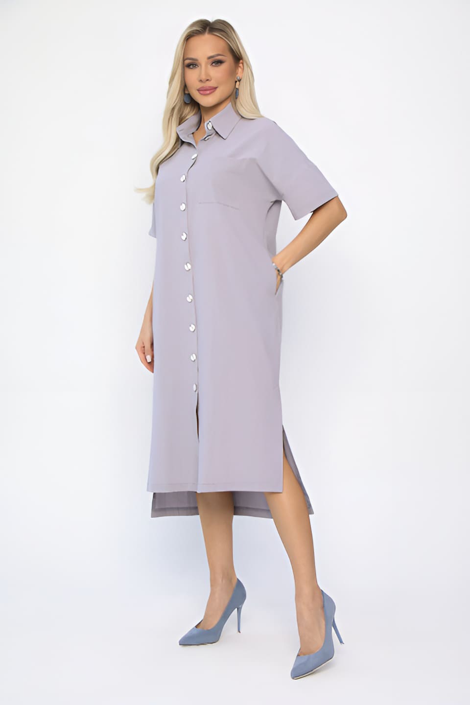 Платье Фруктовый коктейль (светло-серое) П13655-18М