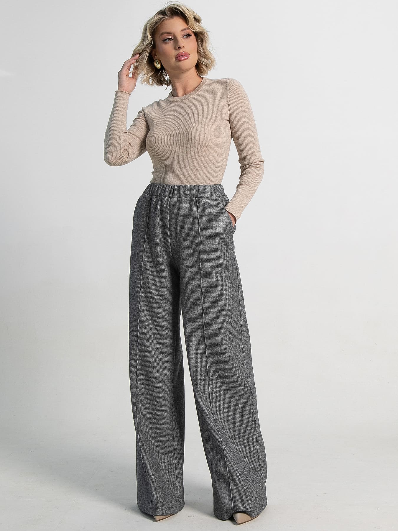 Брюки Космо (черно-белые) Б15221-1М