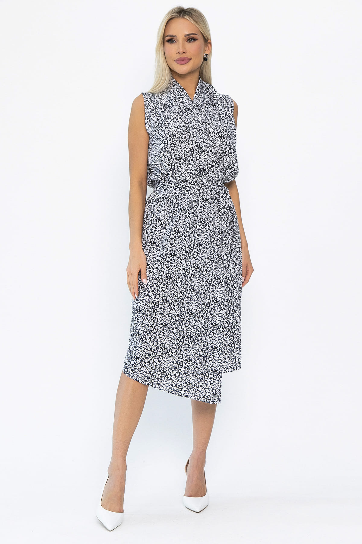 Платье Хьюми (черное/цветы) П13936-35М