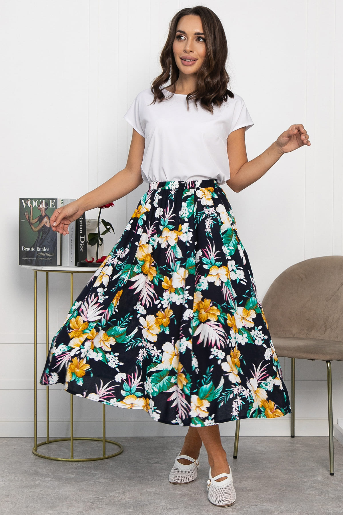 Юбка Льюис (цветы) Ю14022-10М