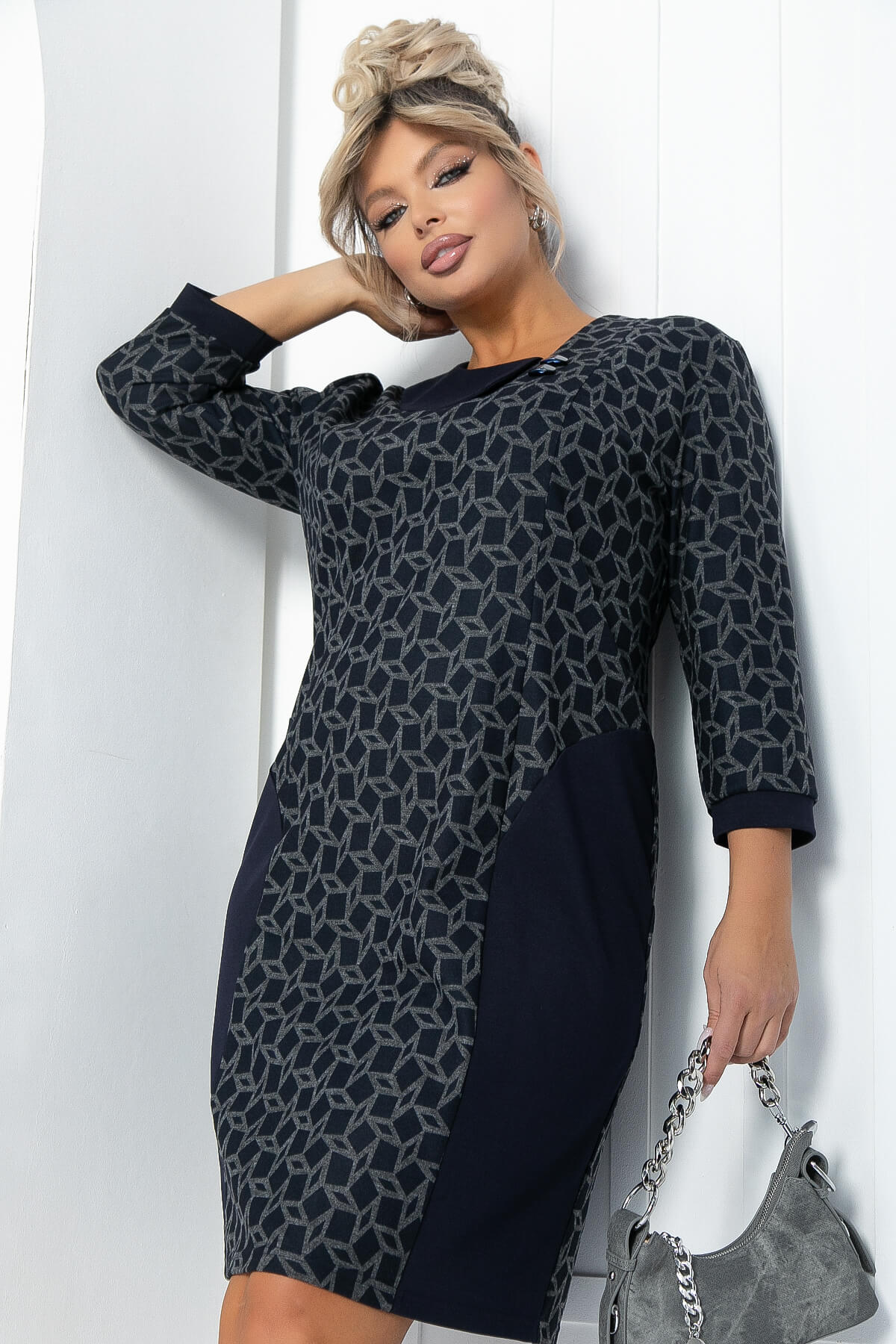 Платье Маргарет (синее) П11776