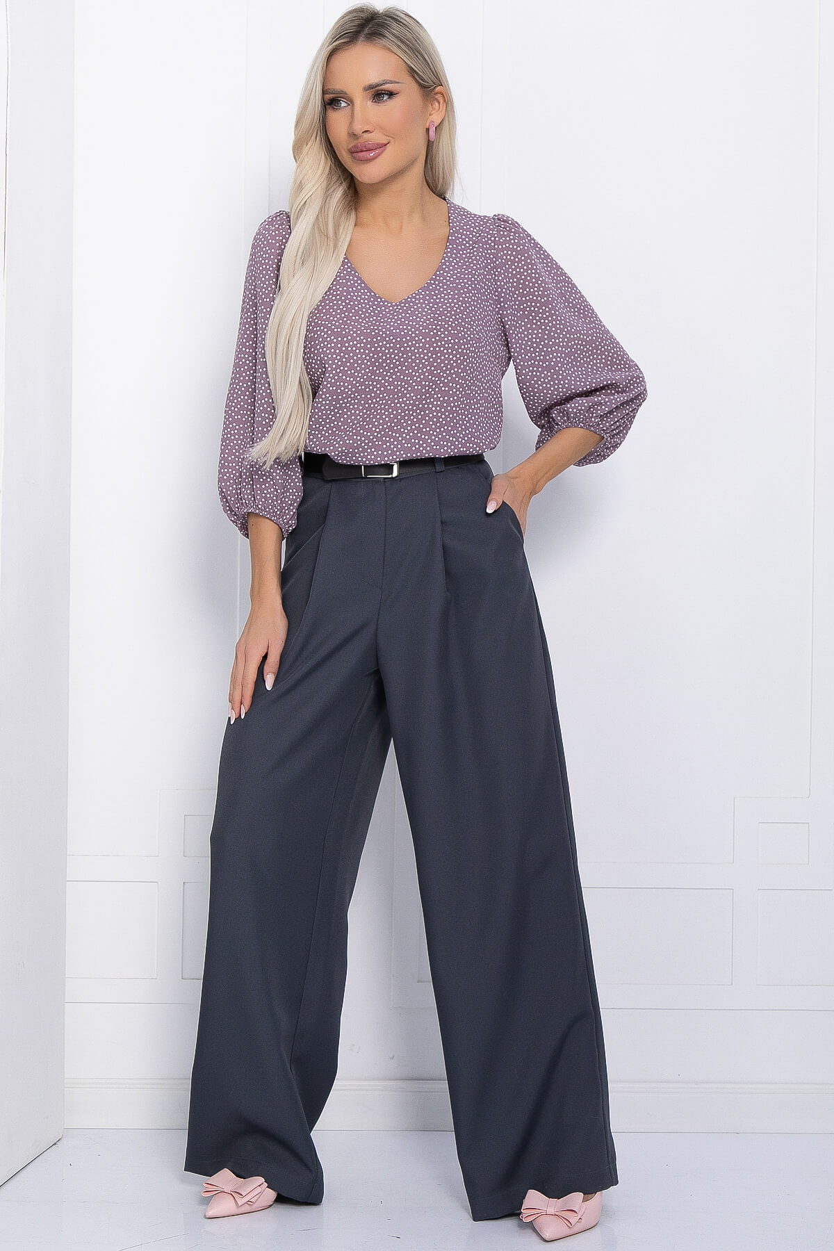 Брюки Марлен НЬЮ (серо-голубые) Б12251-2