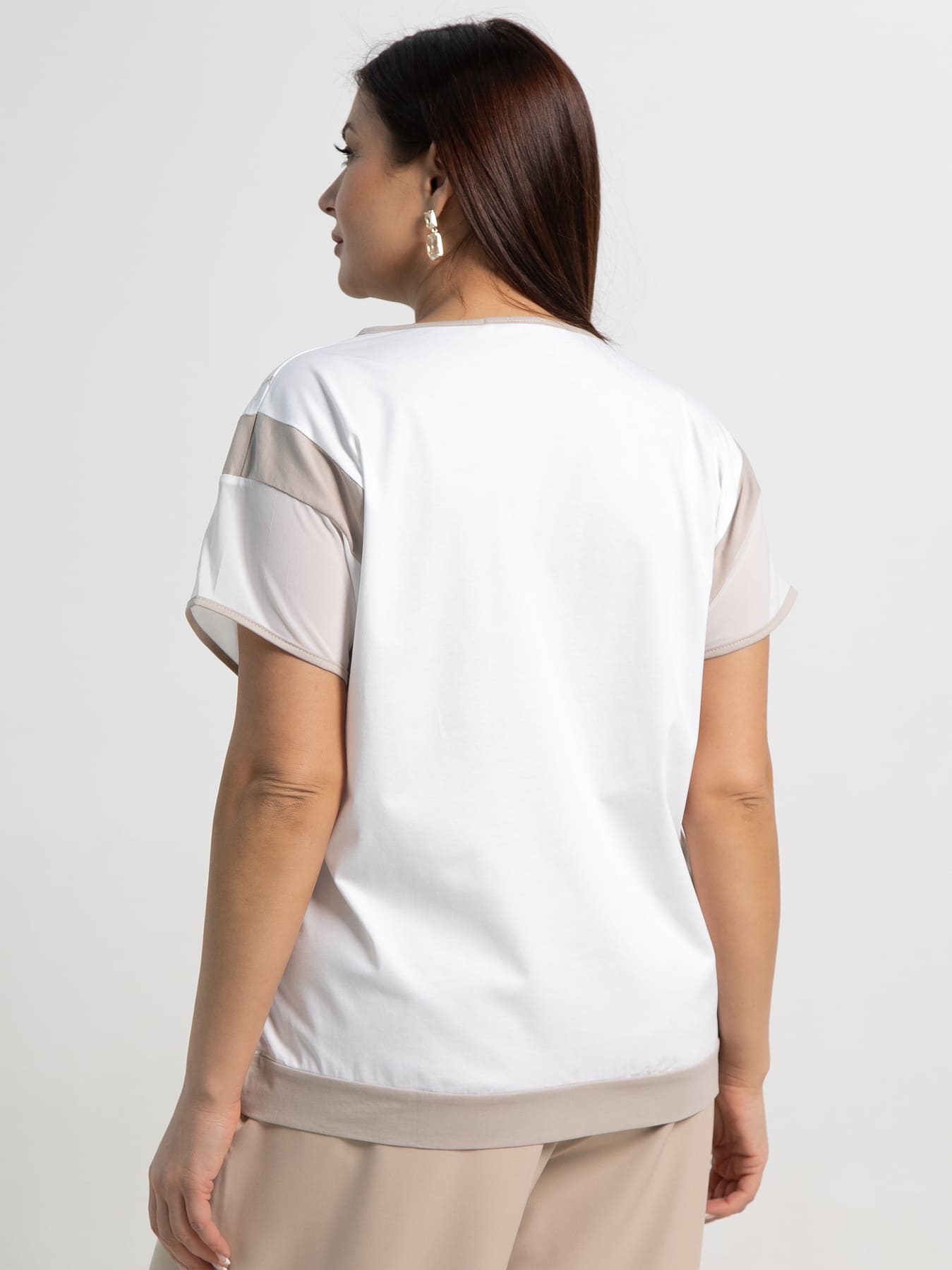 Блуза Алтея (белая/бежевый) Б15365-20М