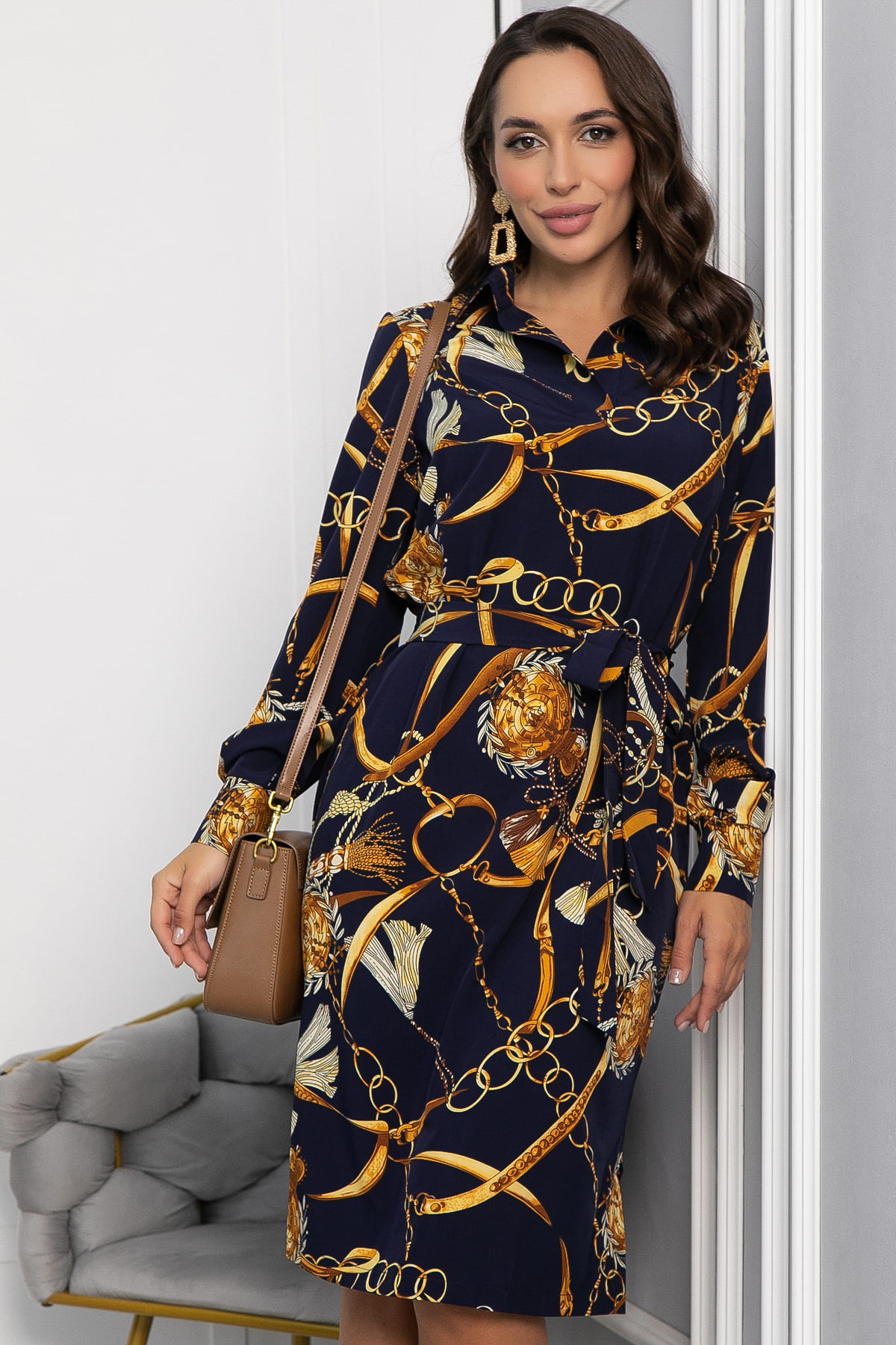 Платье Презентация стиля (темно-синее) П12650-15