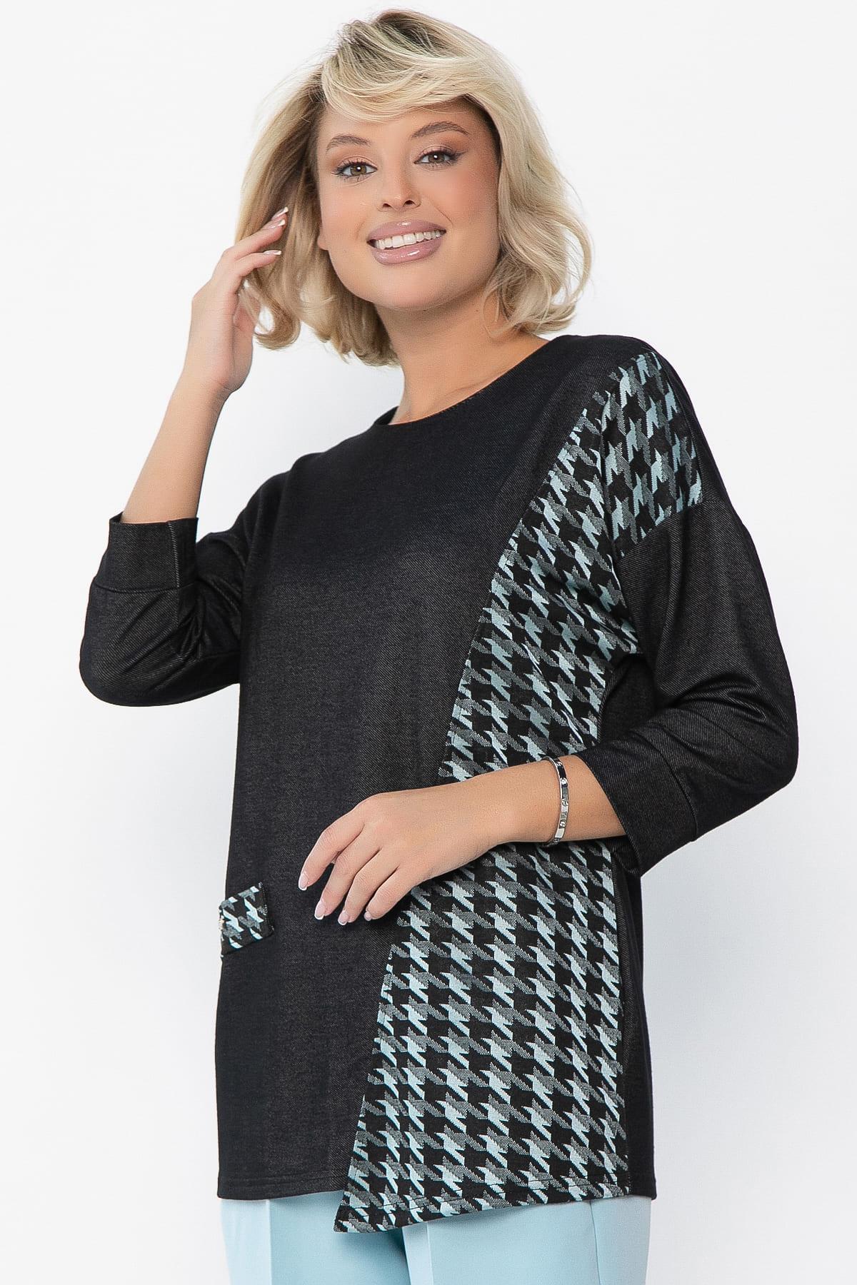 Джемпер Глория (графит/тиффани) Б12199-30