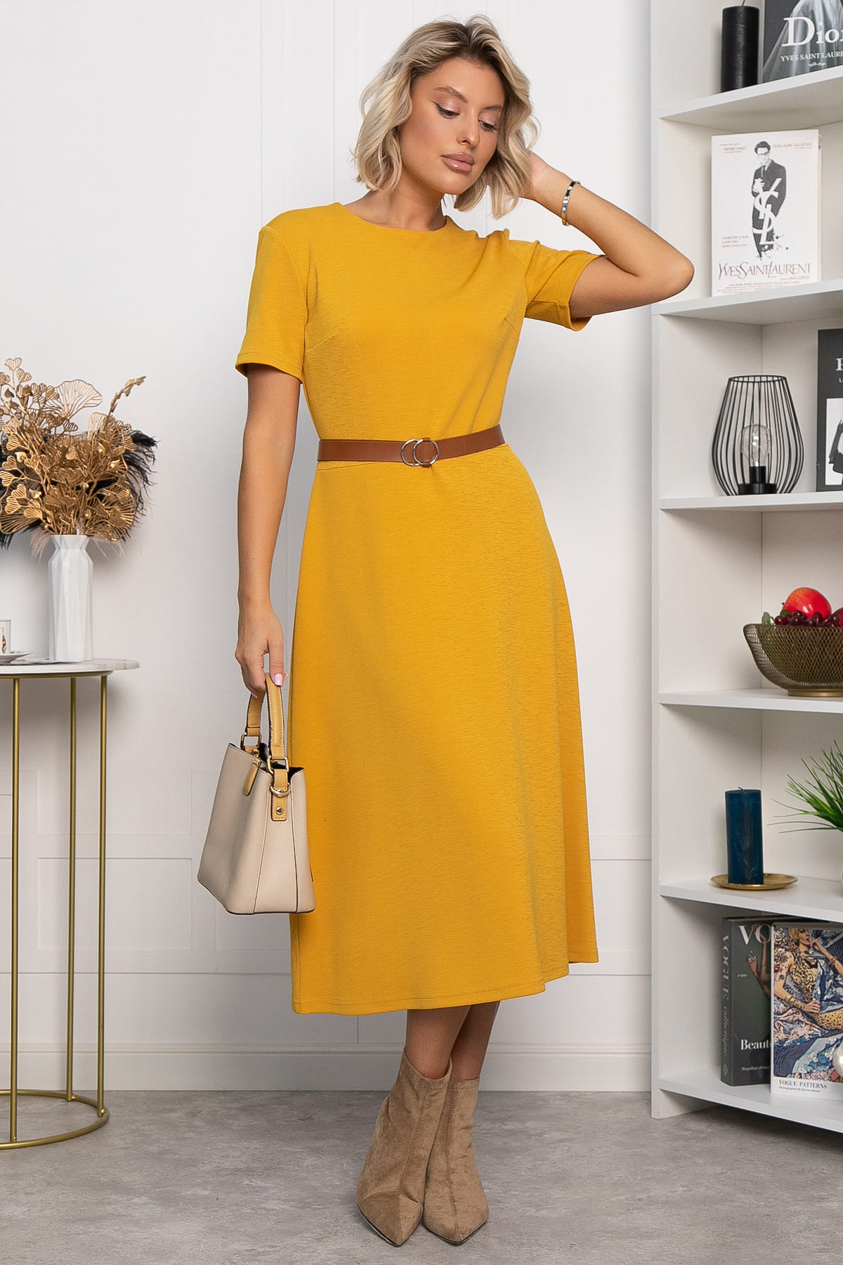 Платье трикотажное Парижанка (желтое) П14334-10М