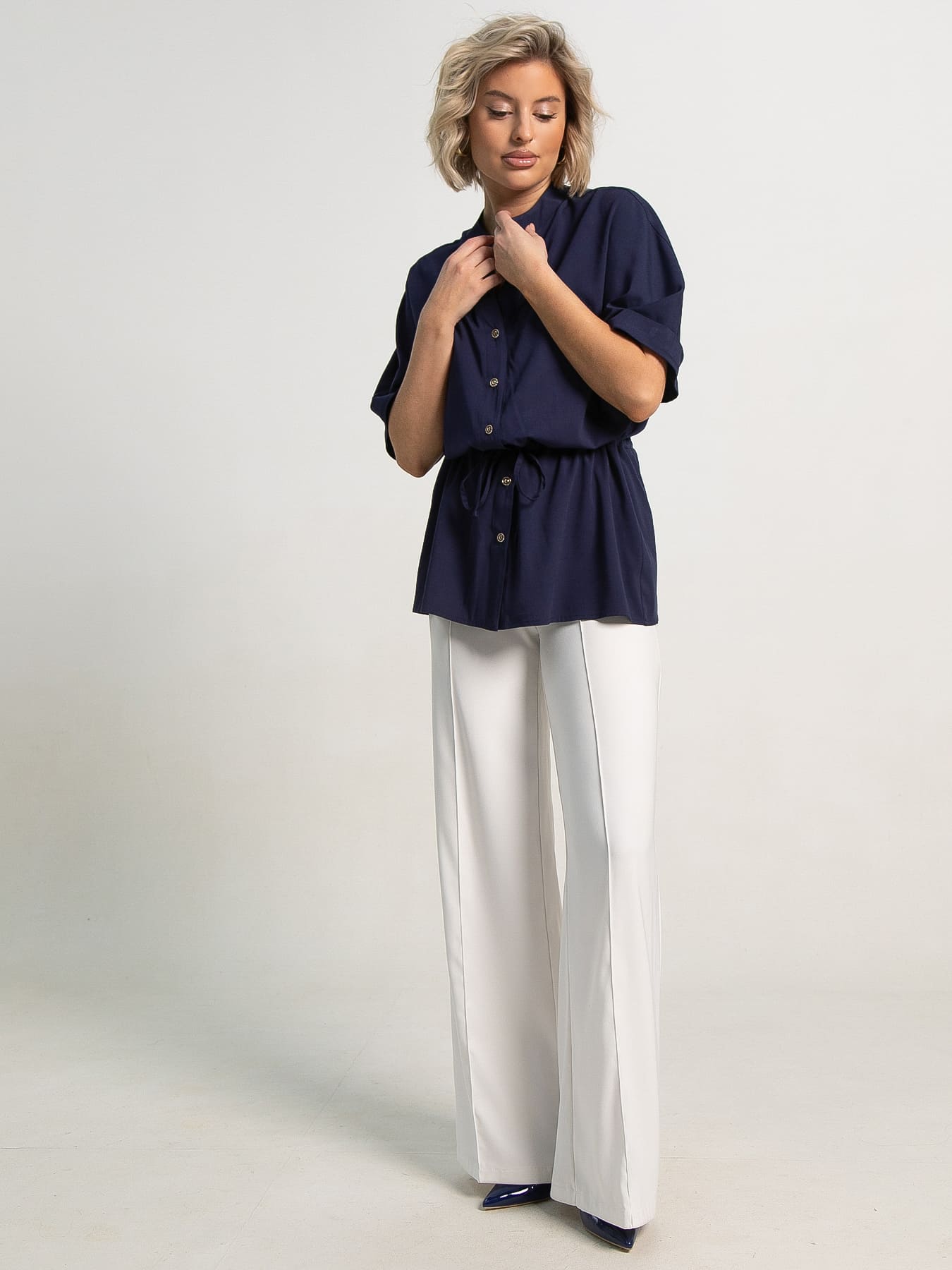 Блуза Мариша НЬЮ (синяя) Б15532-30М