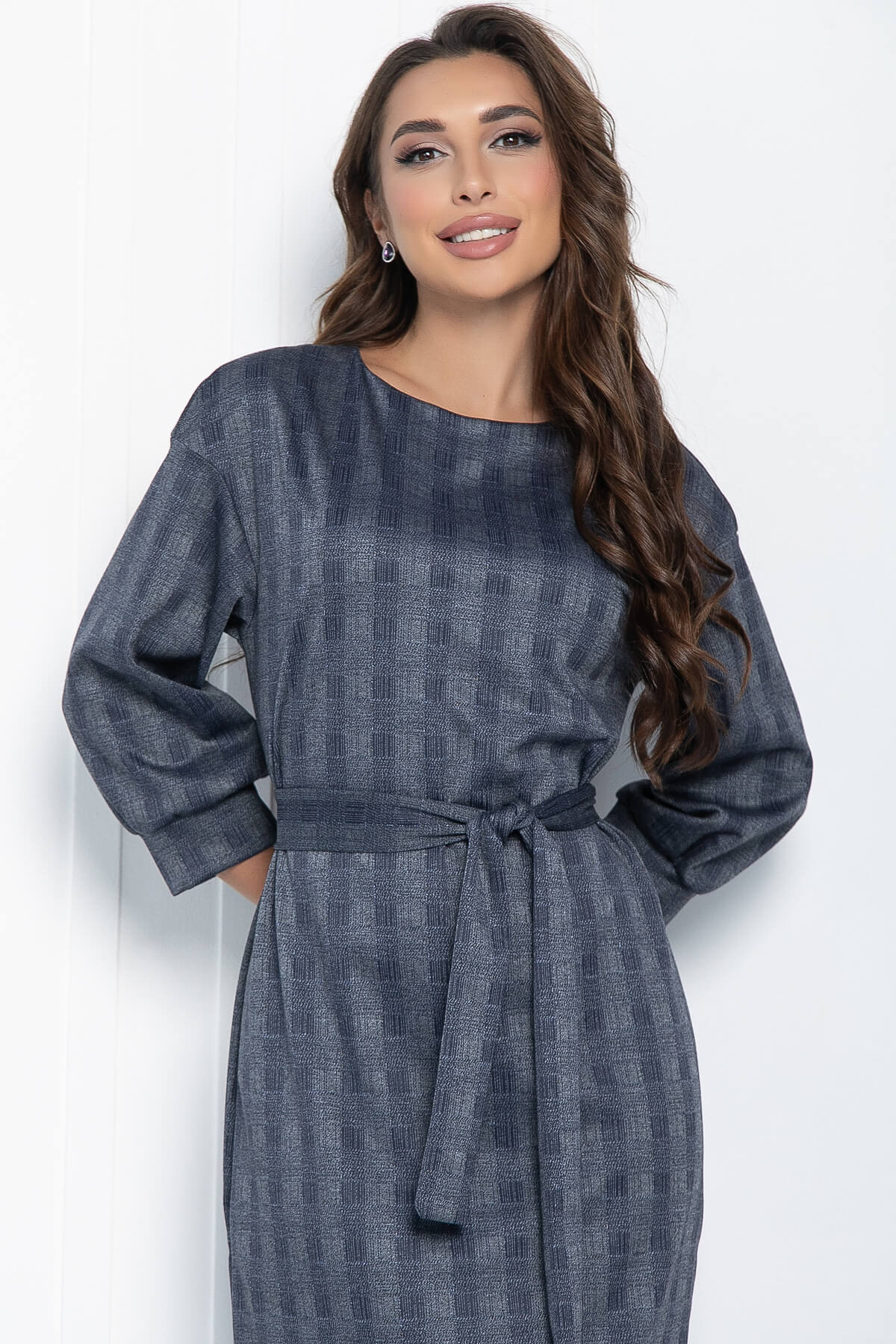 Платье Мисс Элегантность (синее) П11061