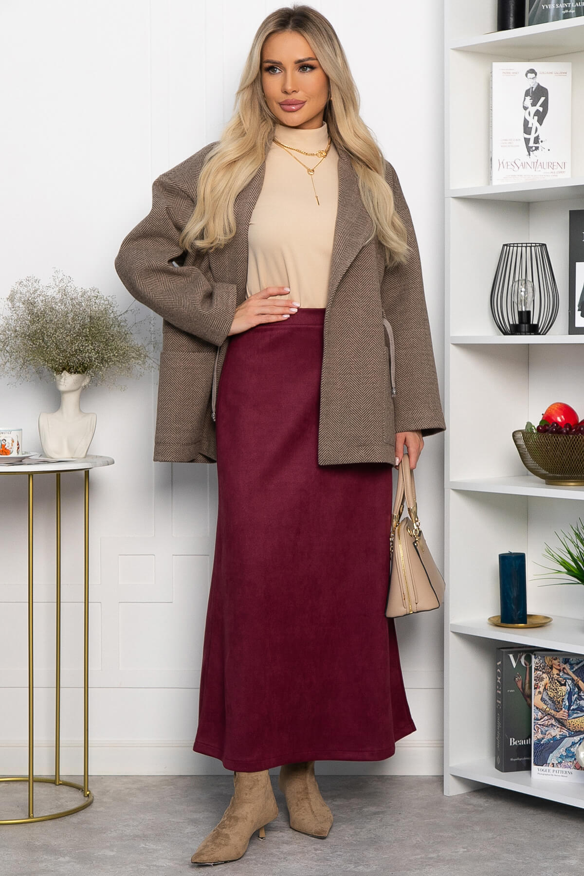 Юбка макси Алана (бордовая) Ю14254-6М