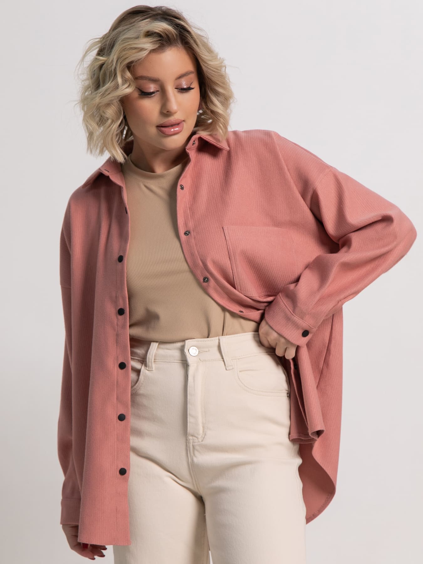 Рубашка Загадочная девушка  (пыльная роза) Б15170-4М