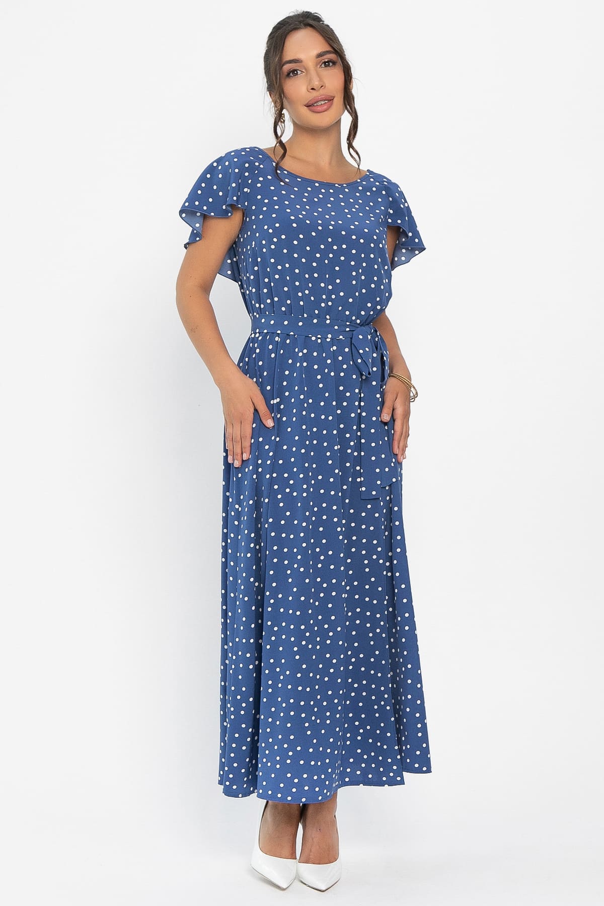 Платье Жара (синее/горох) П13968-16М