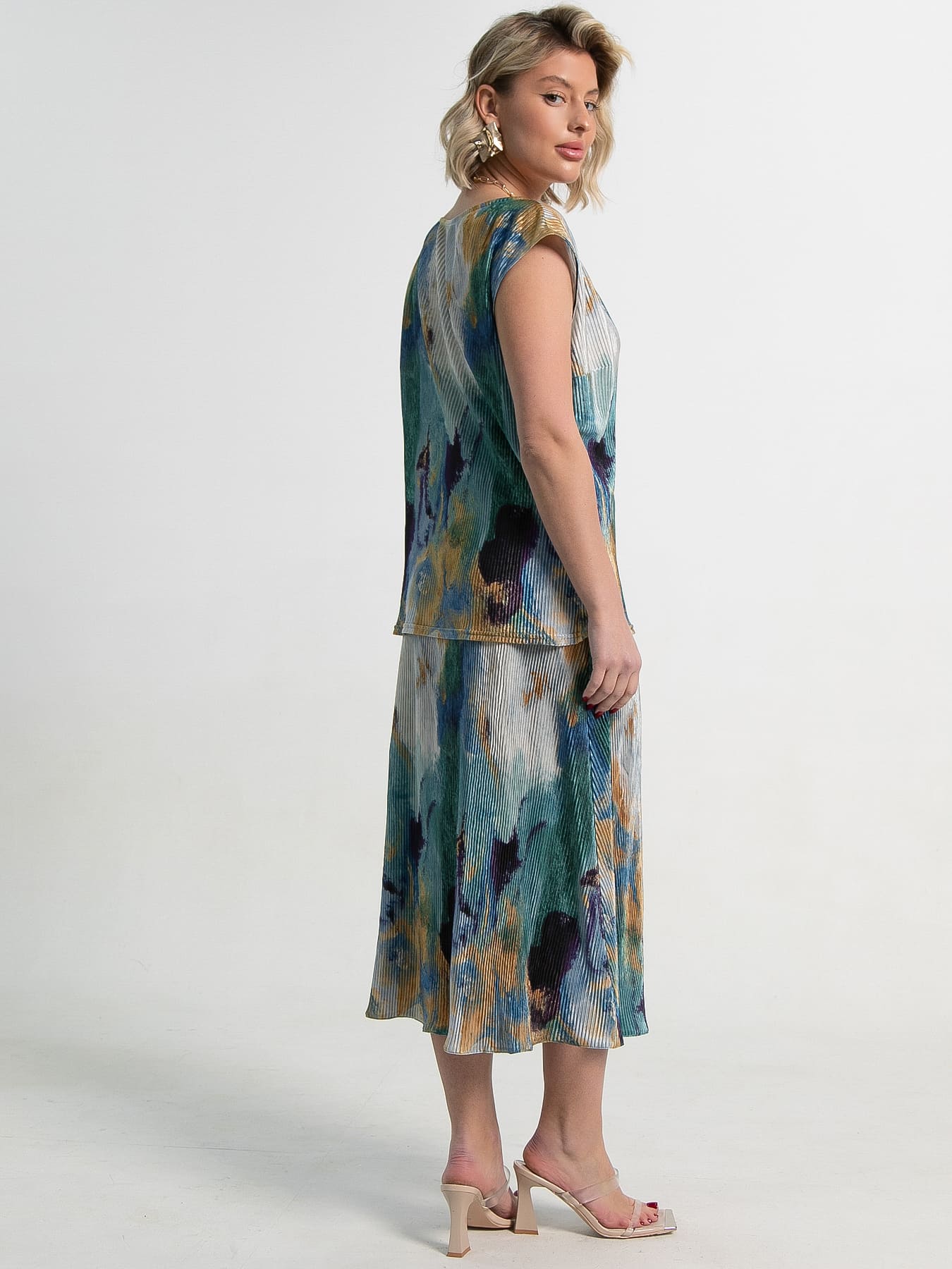 Костюм с юбкой Вайнона (зеленый) К15119-10М