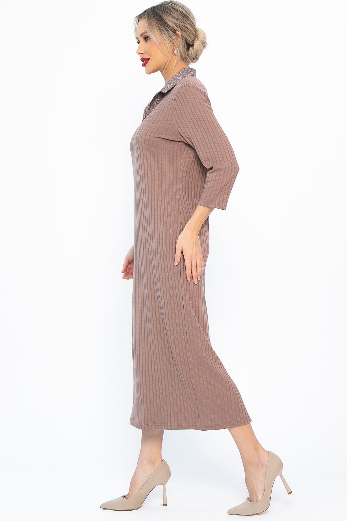 Платье трикотажное Каприччио (коричневое) П14591-10М