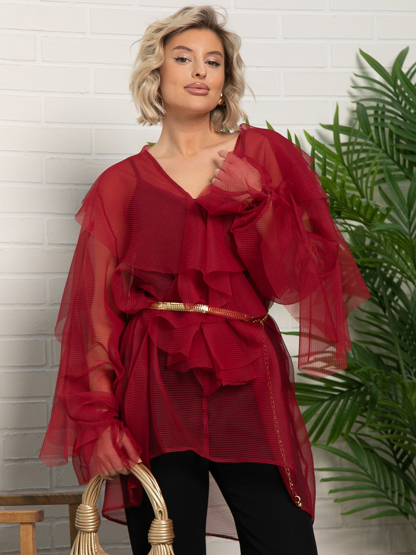 Блуза Диантус (красная) Б15547-39М