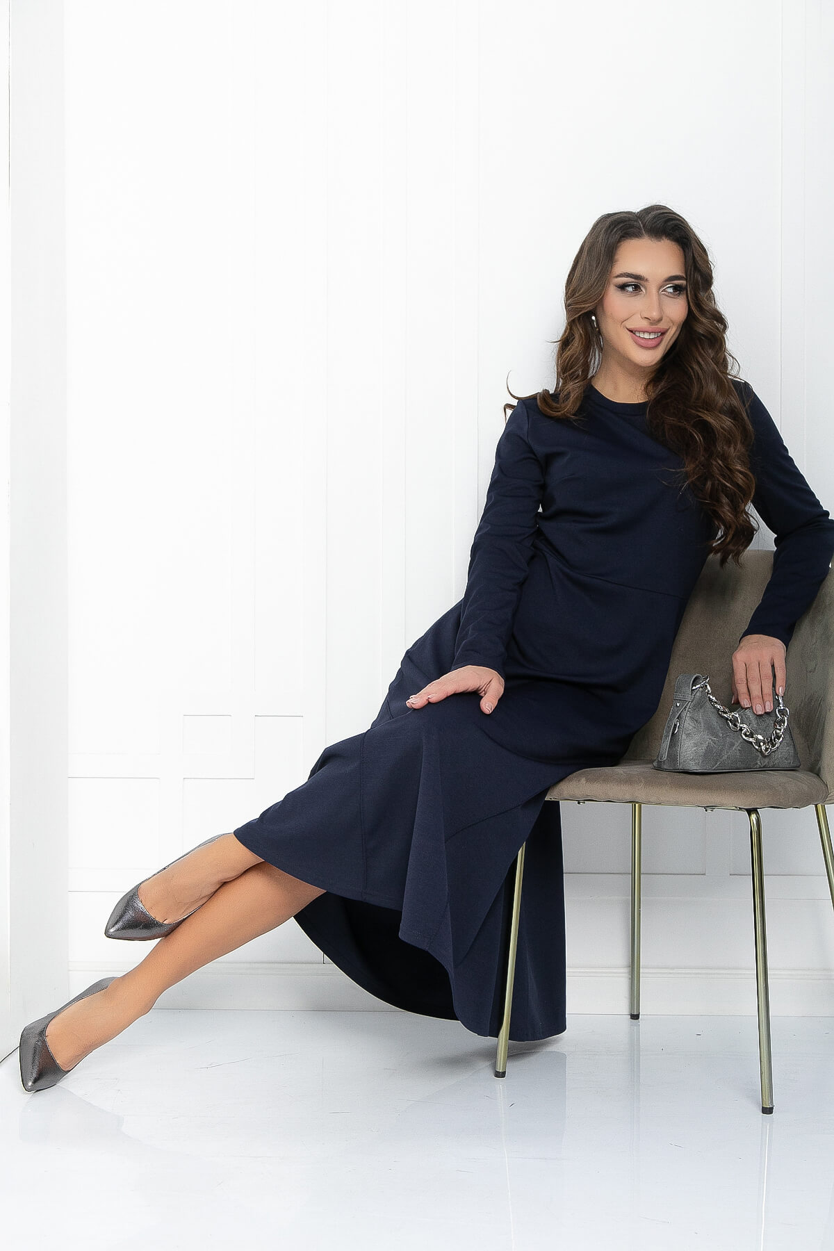 Платье Волшебная скрипка (темно-синее) П11623