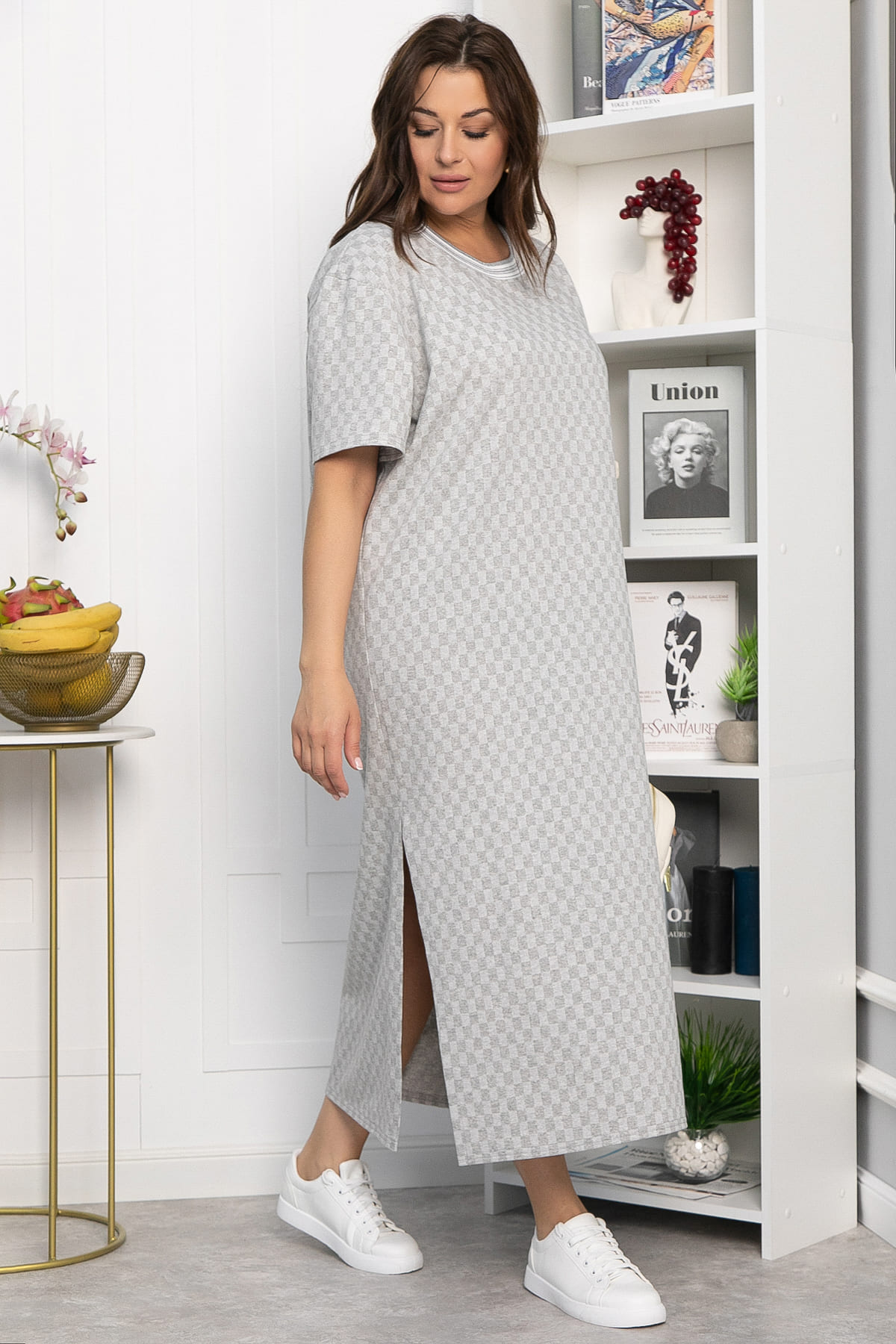 Платье Ривьера (серое) П13866-1М