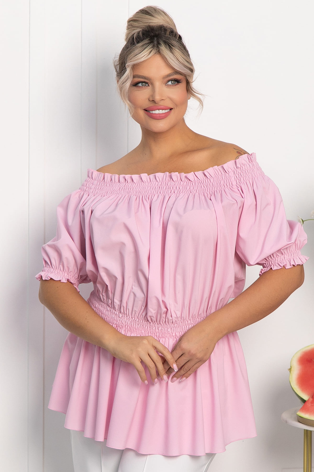 Блуза Летняя идиллия (зефирно-розовая) Б13912-47М