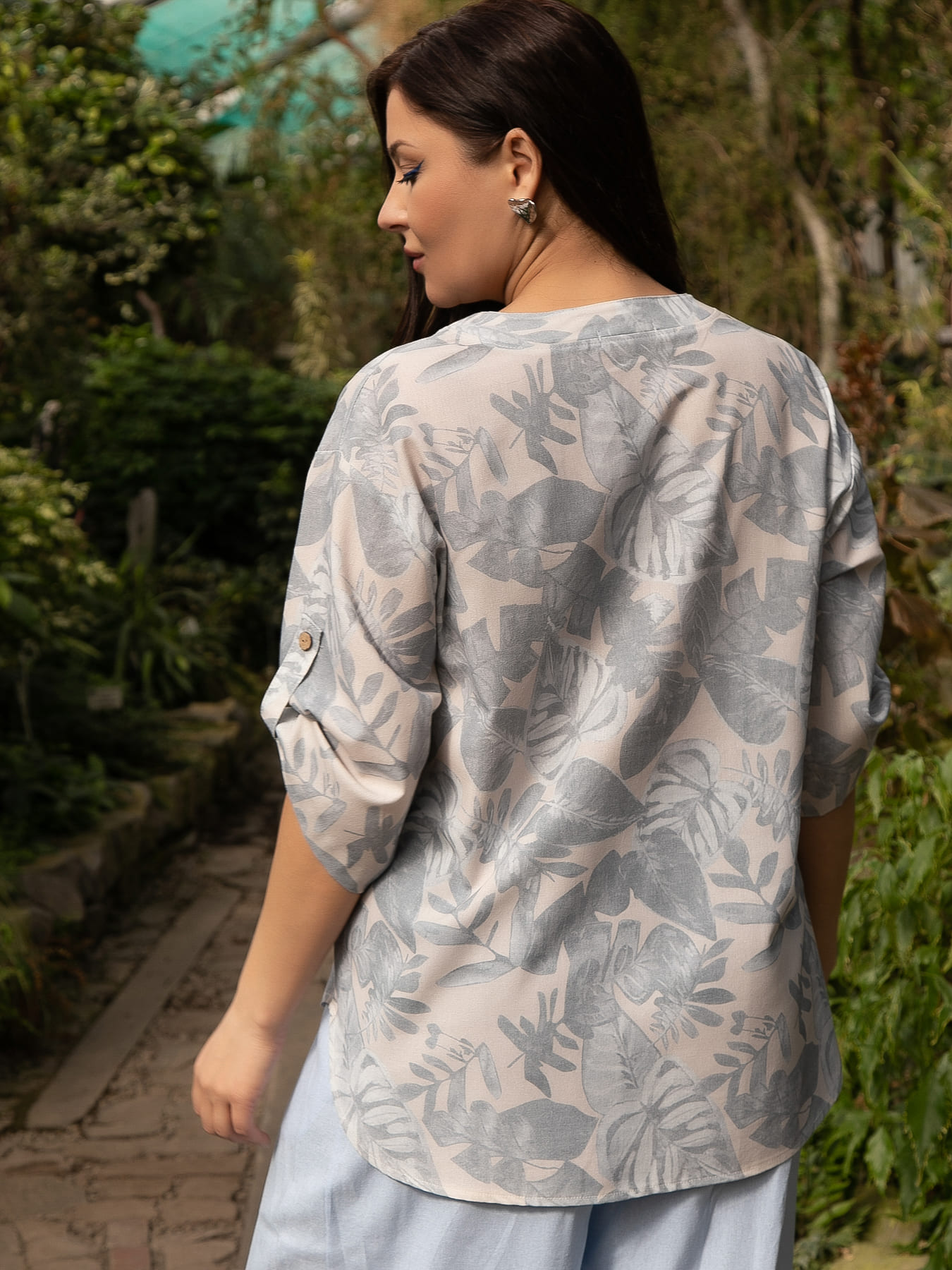 Блуза Блунди (бежево-серая) Б15527-4М