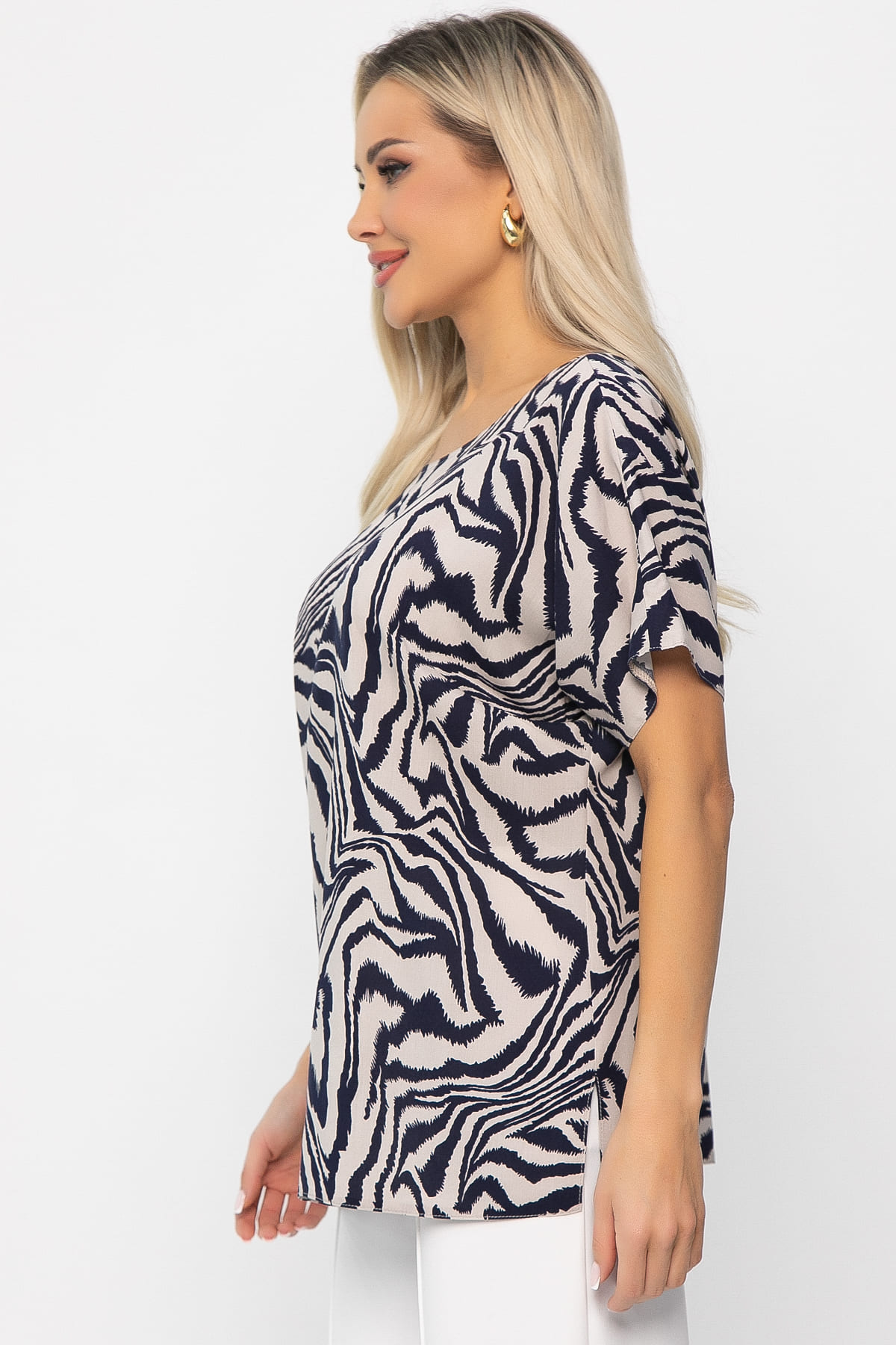 Блуза Кармен (синяя) Б13725-30М