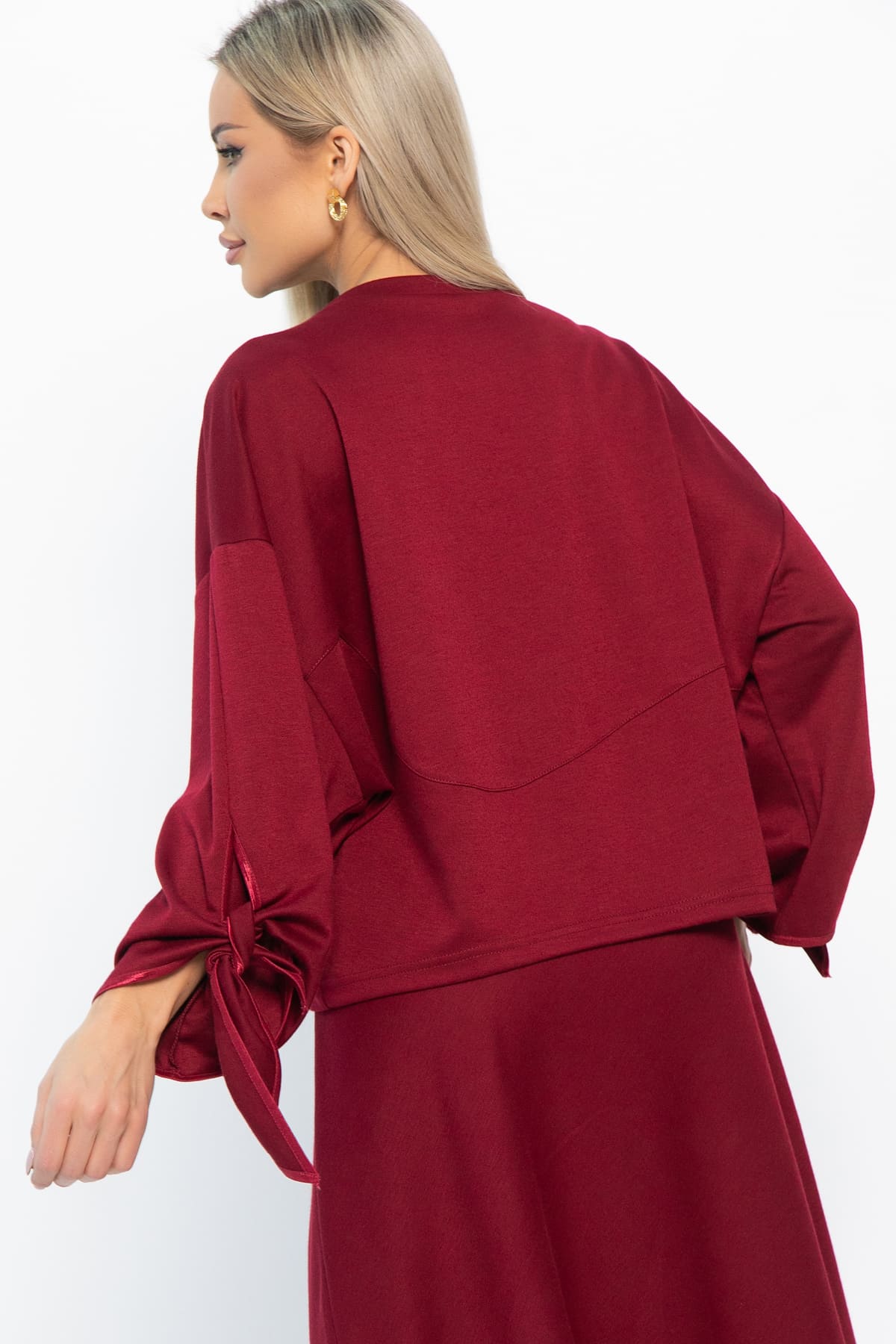 Джемпер с завязками Твист (бордовый) Б14867-10М