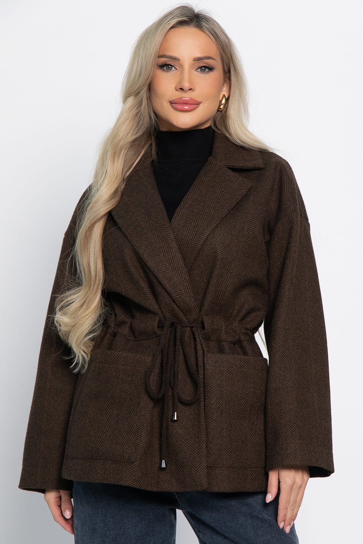 Пальто-пиджак (шоколад) Б15088-7М