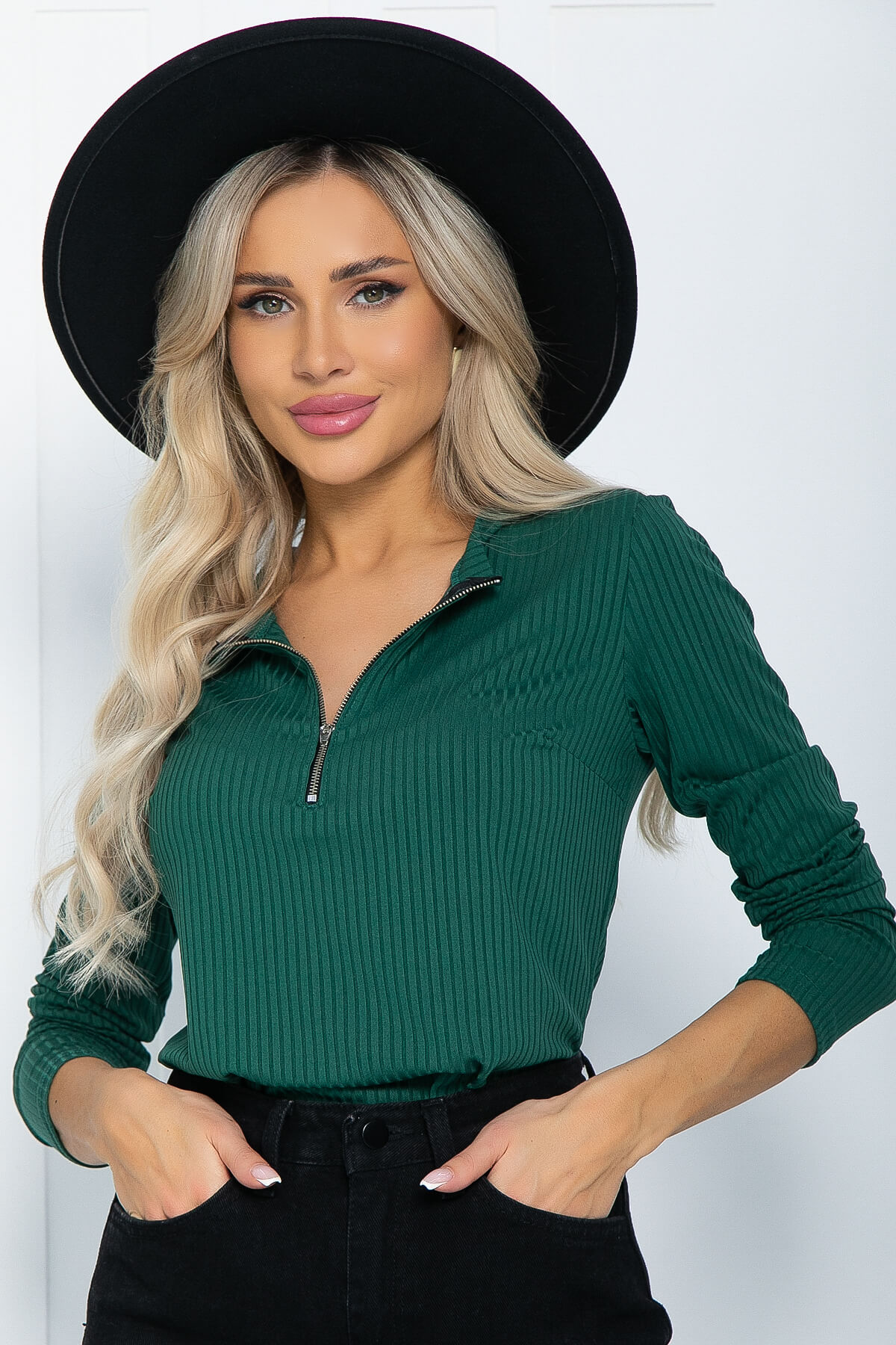 Блуза Линда (зеленая) Б11898