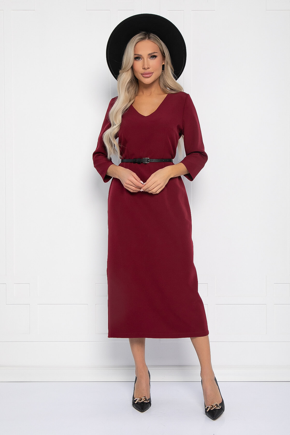 Платье Фабела (бордовое) П11652