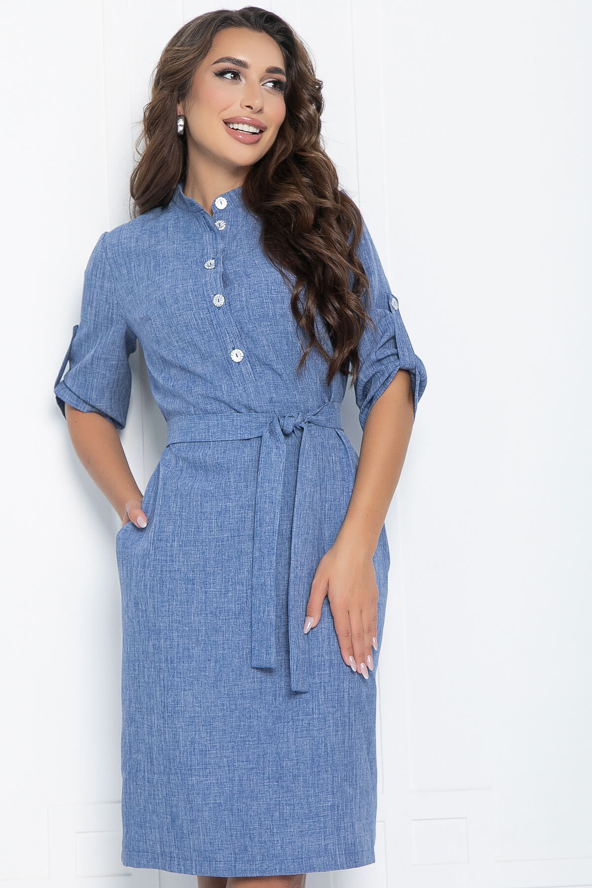 Платье Ночной бриз (голубой меланж) П11241