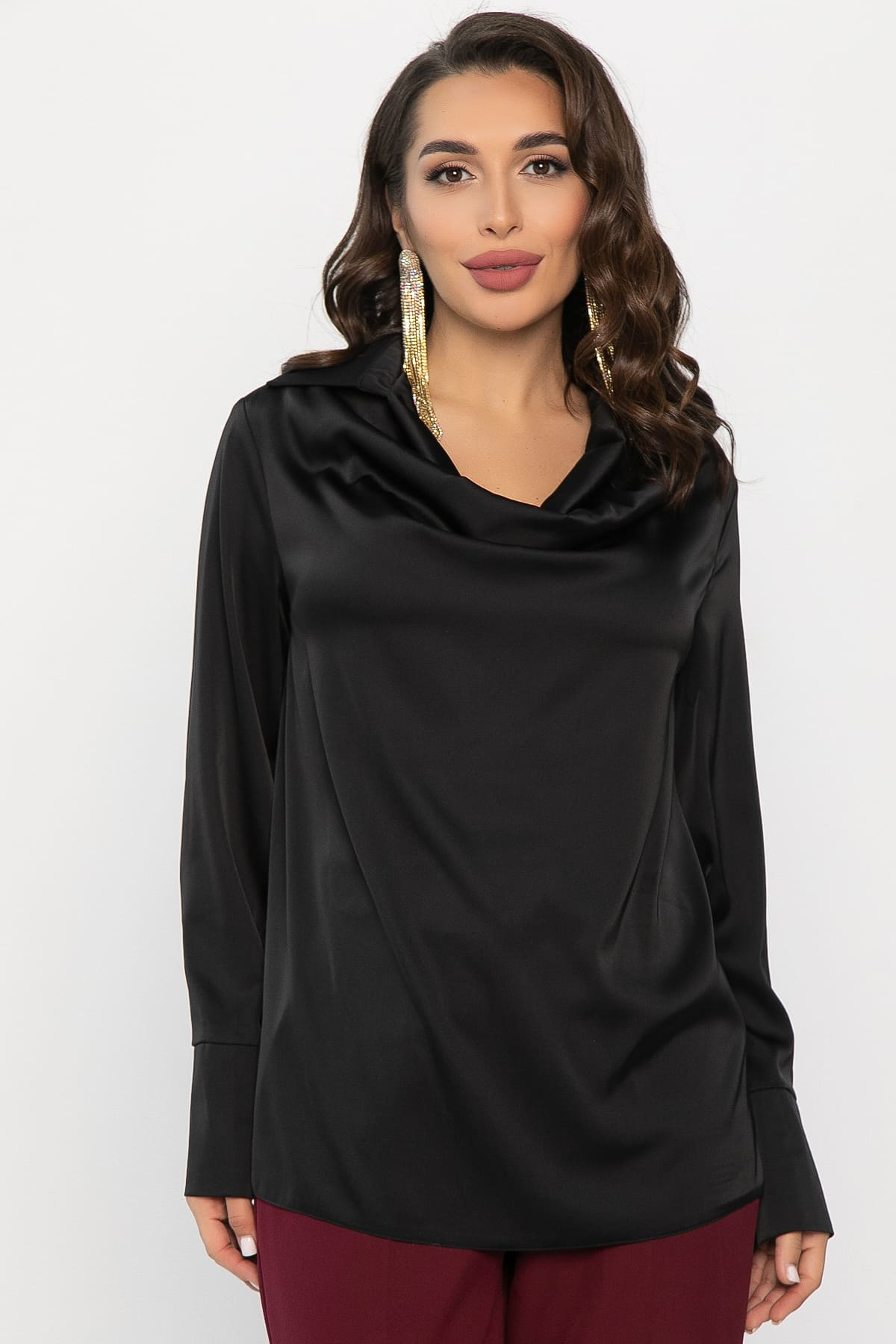 Блуза Шелковая сказка (черная) Б14379-33М