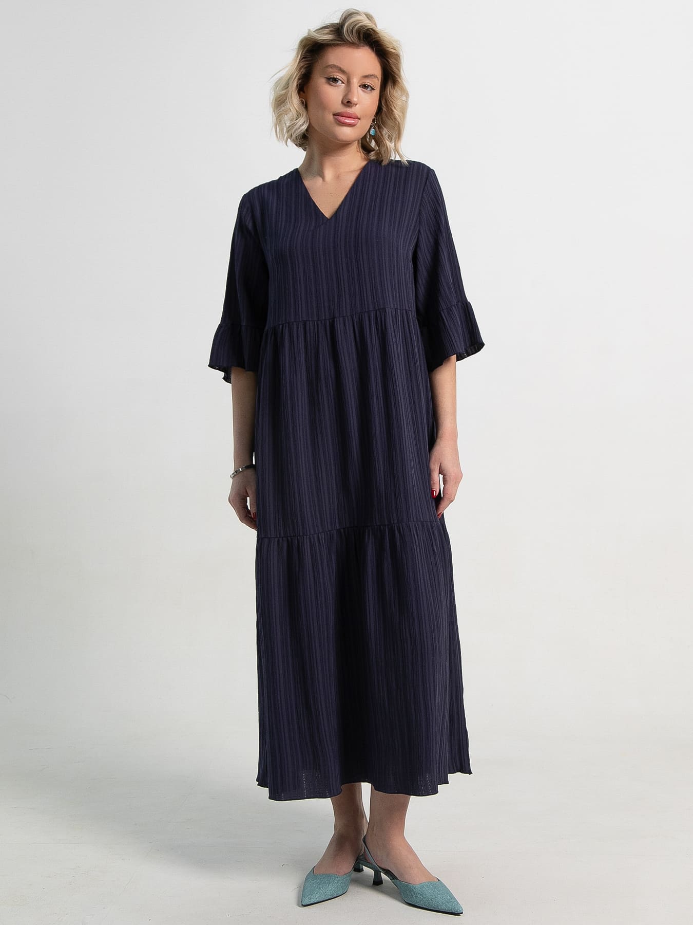 Платье бохо Марисоль (темно-синее) П15387-8М