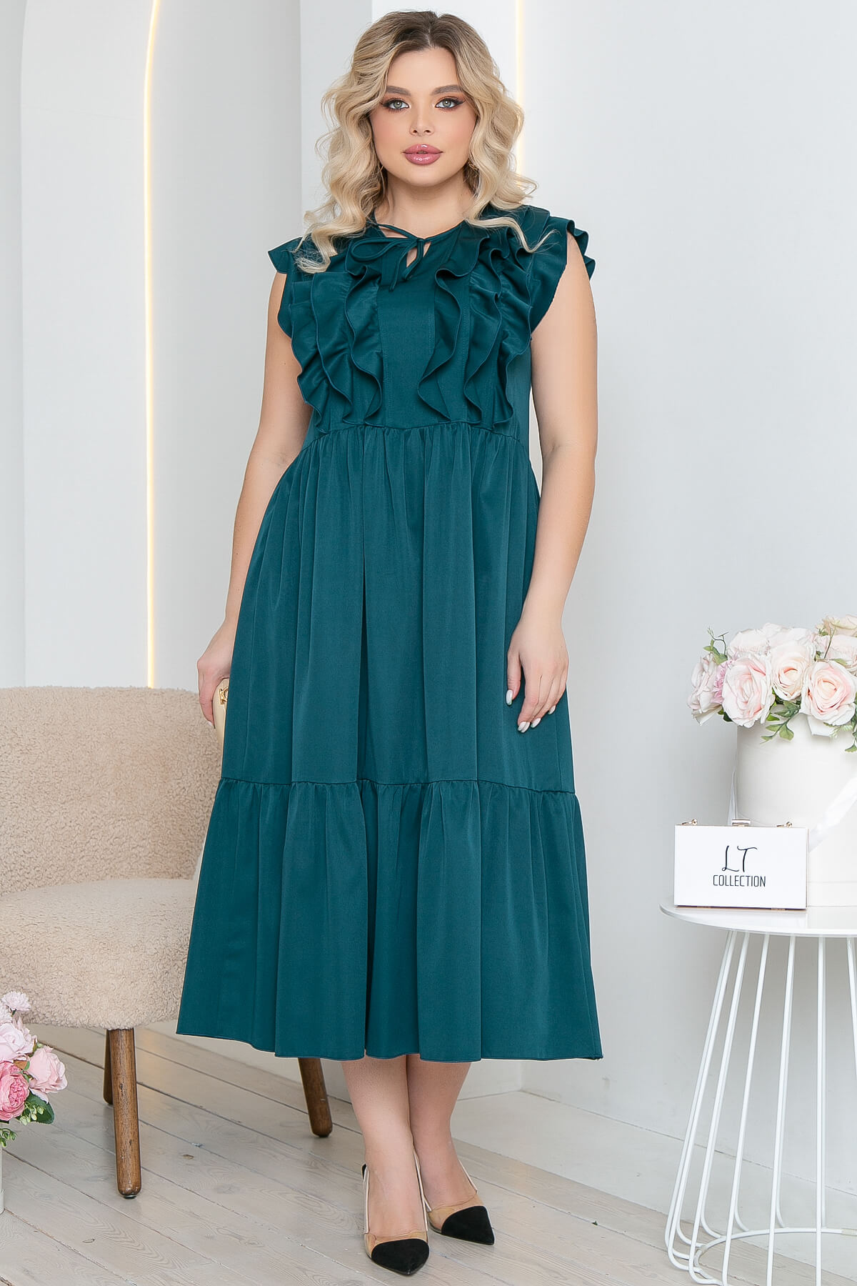 Платье "Айза" (изумруд) П5423