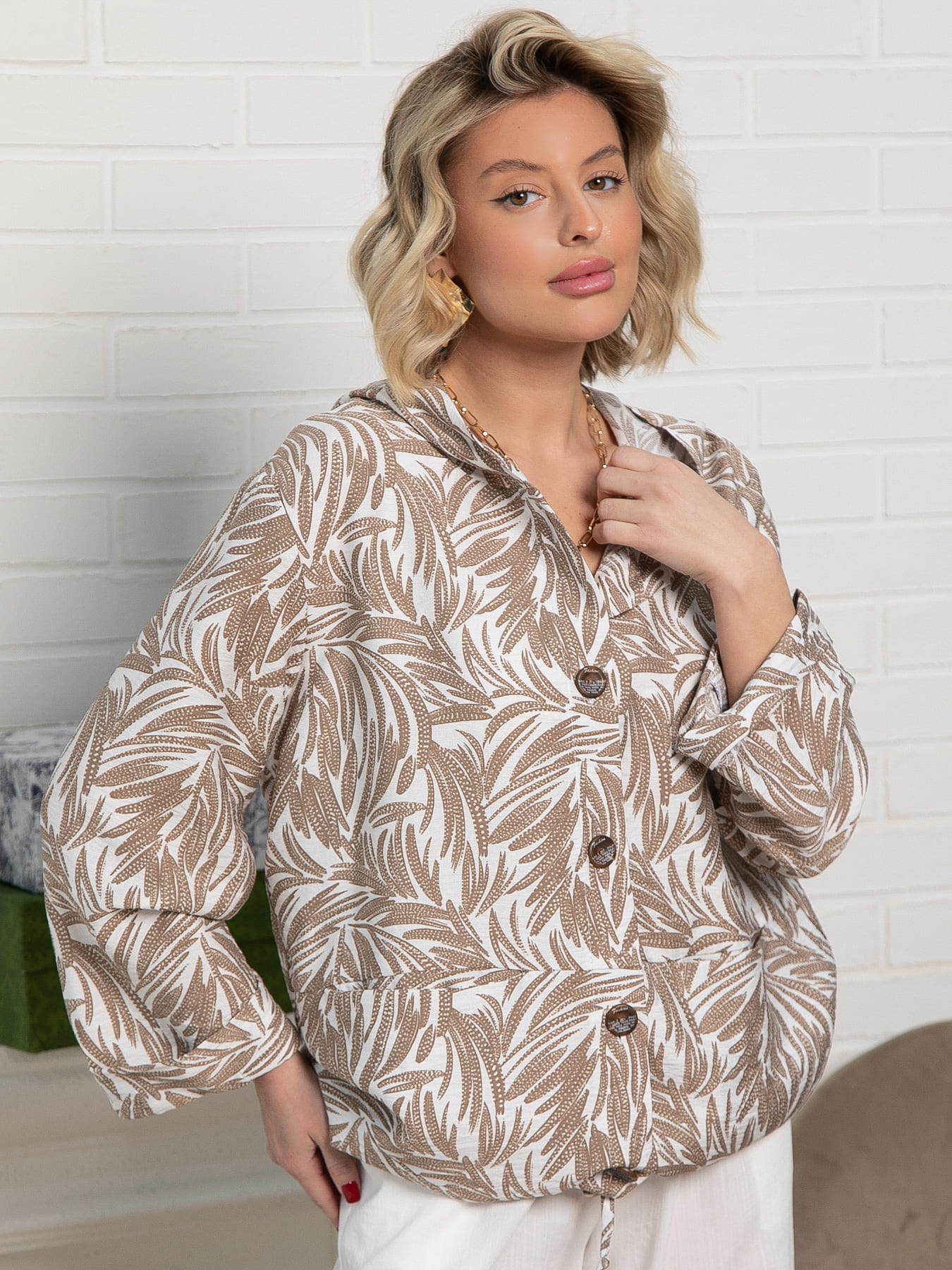 Пыльник Летний день (бело-коричневый) Б15152-8М