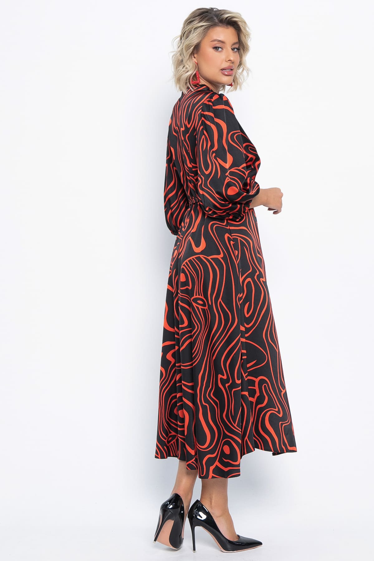 Платье Инна (черно-красное) П15068-13М