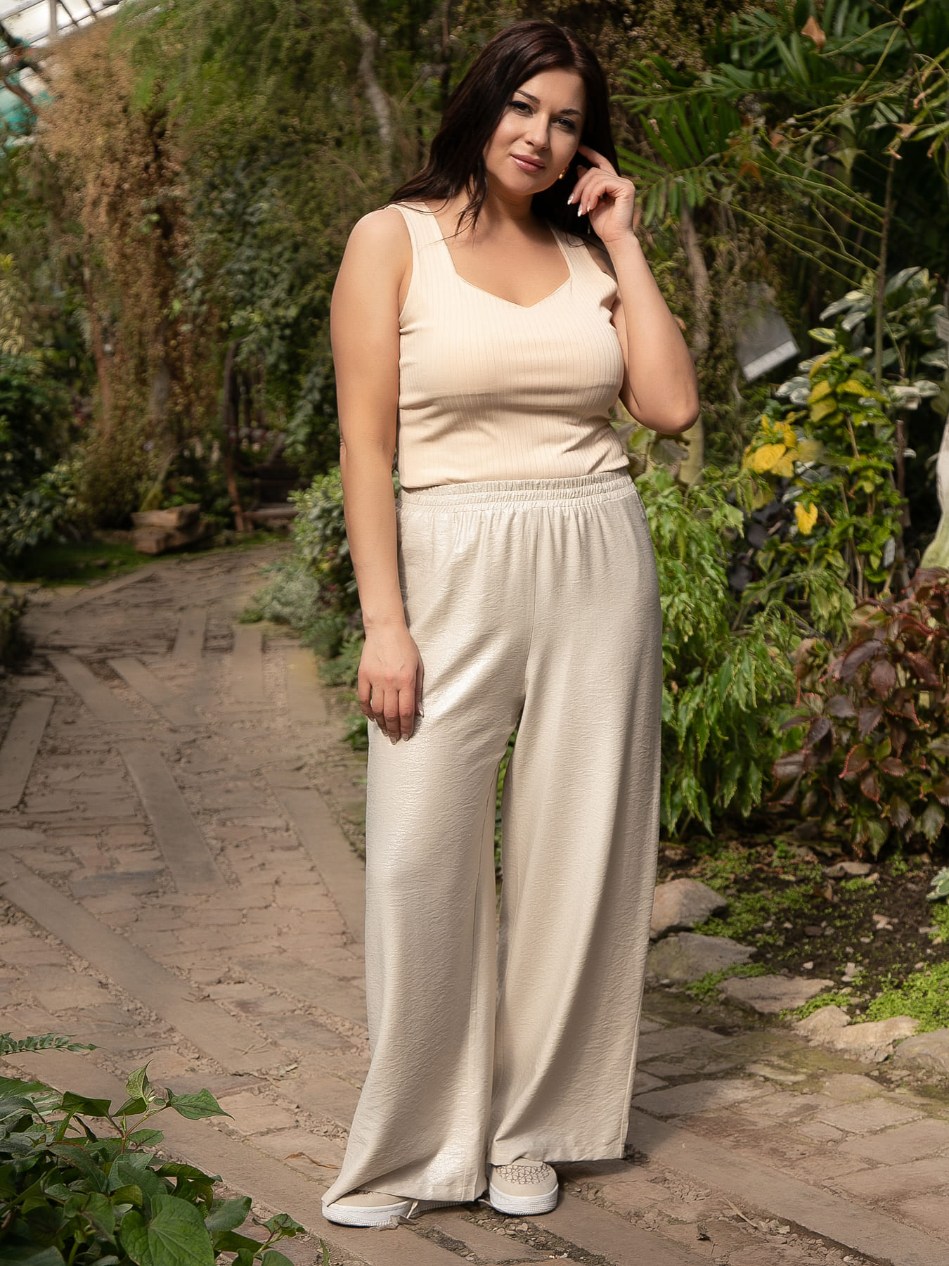 Брюки Сияние лета (бежевое серебро) Б15678-5М