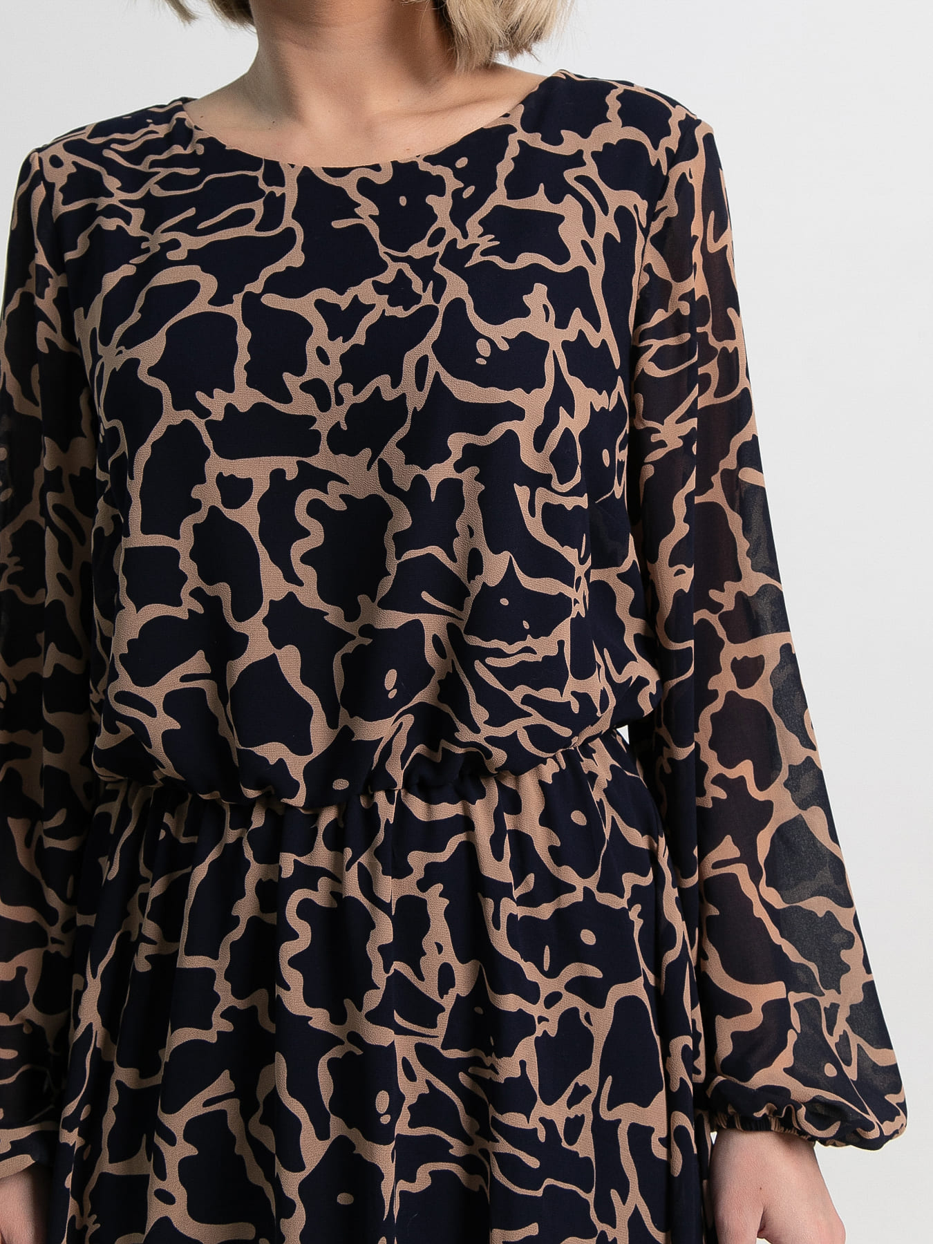 Платье Идиллия (сине-бежевое) П15379-16М