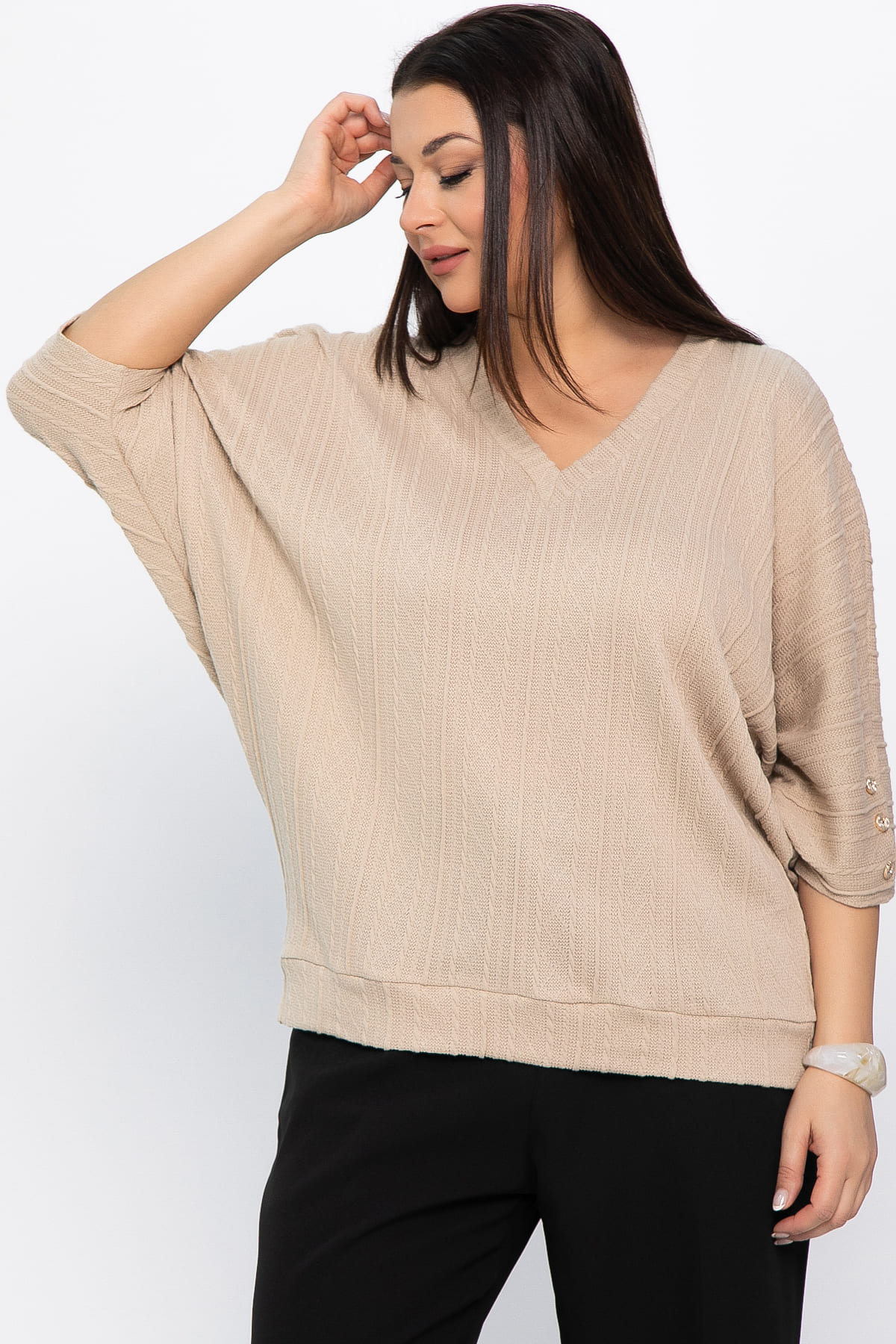 Блуза Вэнсдей (бежевая) Б14818-4М