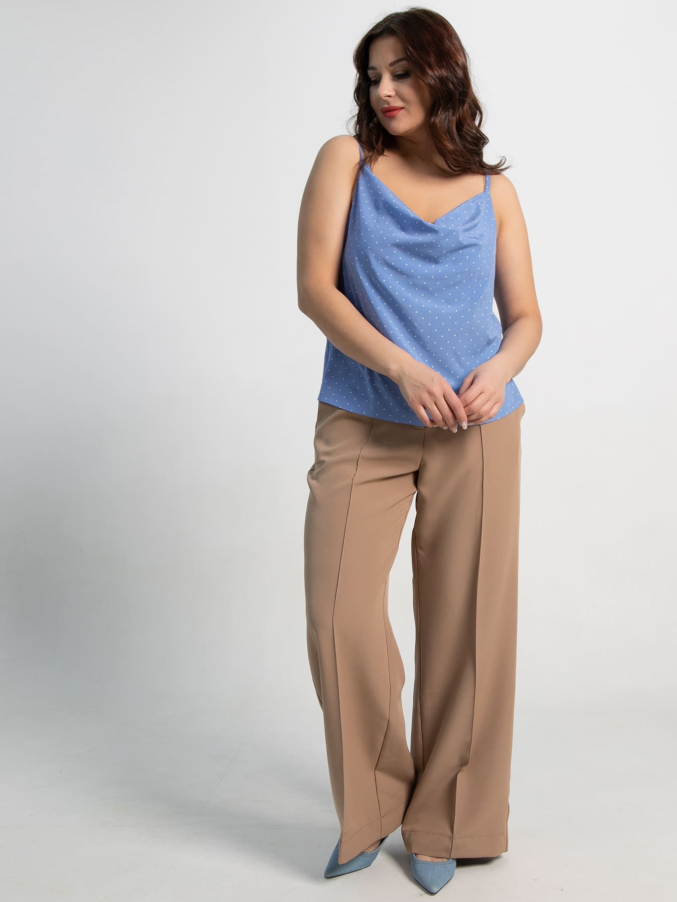 Топ Легкий штрих (голубой/горох) Б15569-34М