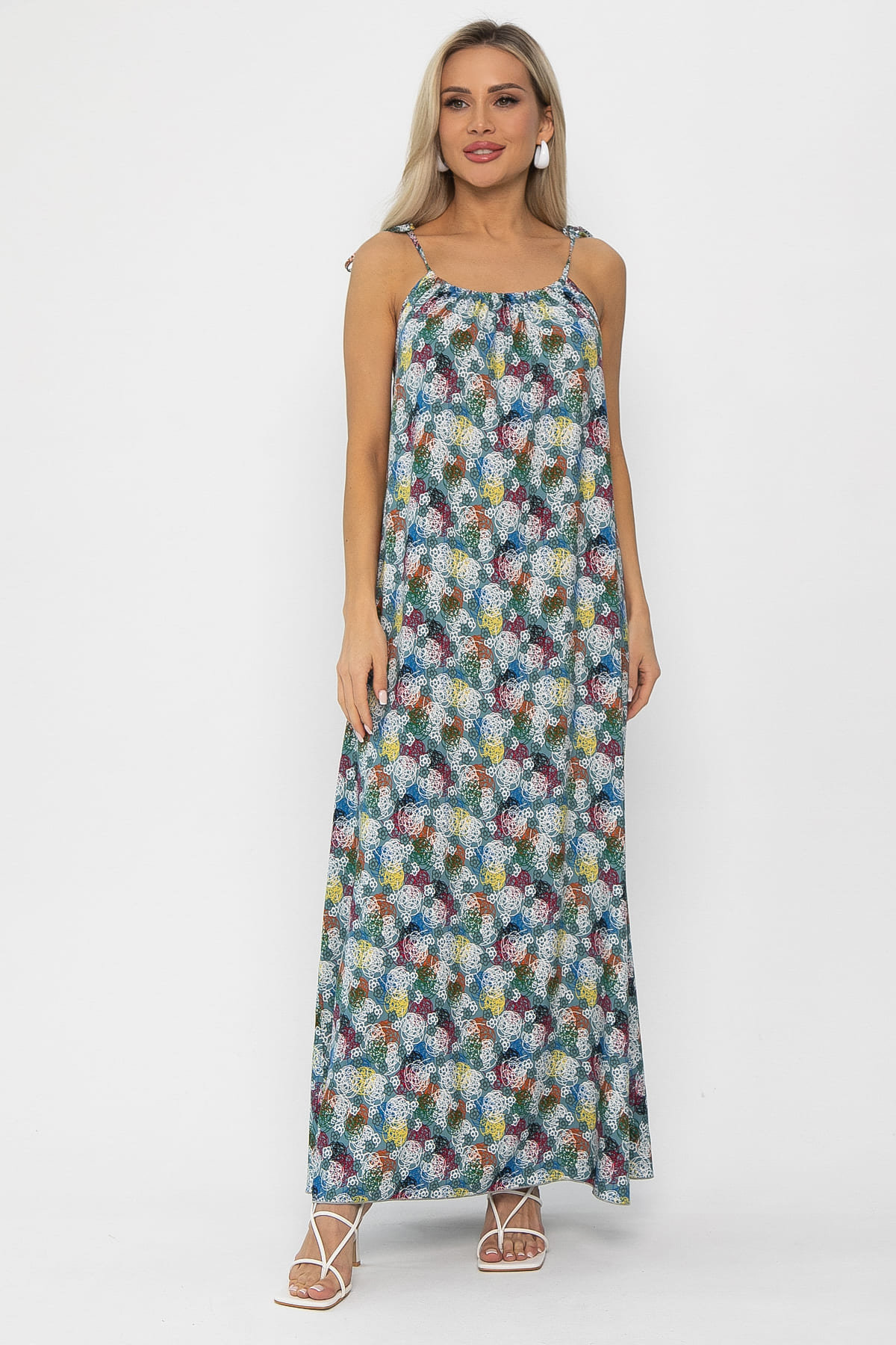 Платье Алиготе (серо-зеленое) П13760-12М