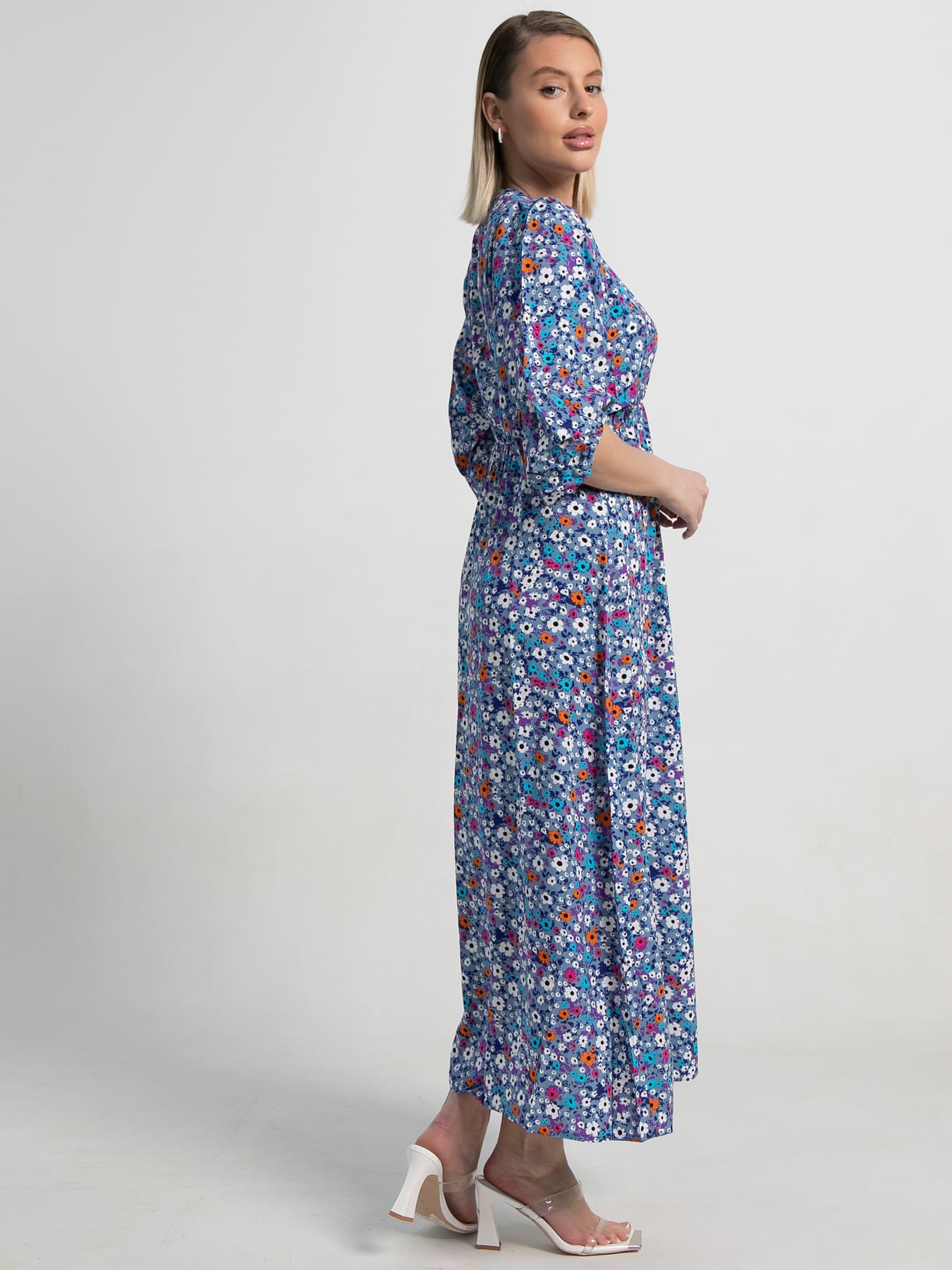 Платье Неповторимая (голубое) П15501-34М