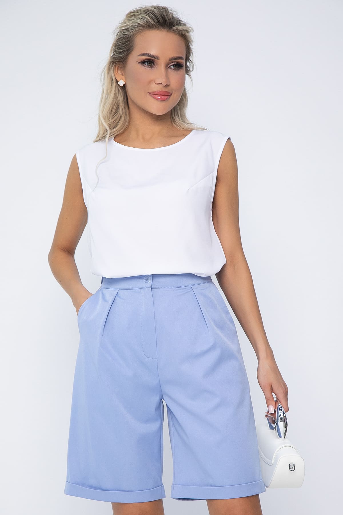Костюм с шортами Мерано (бело-голубой) К15339-5М