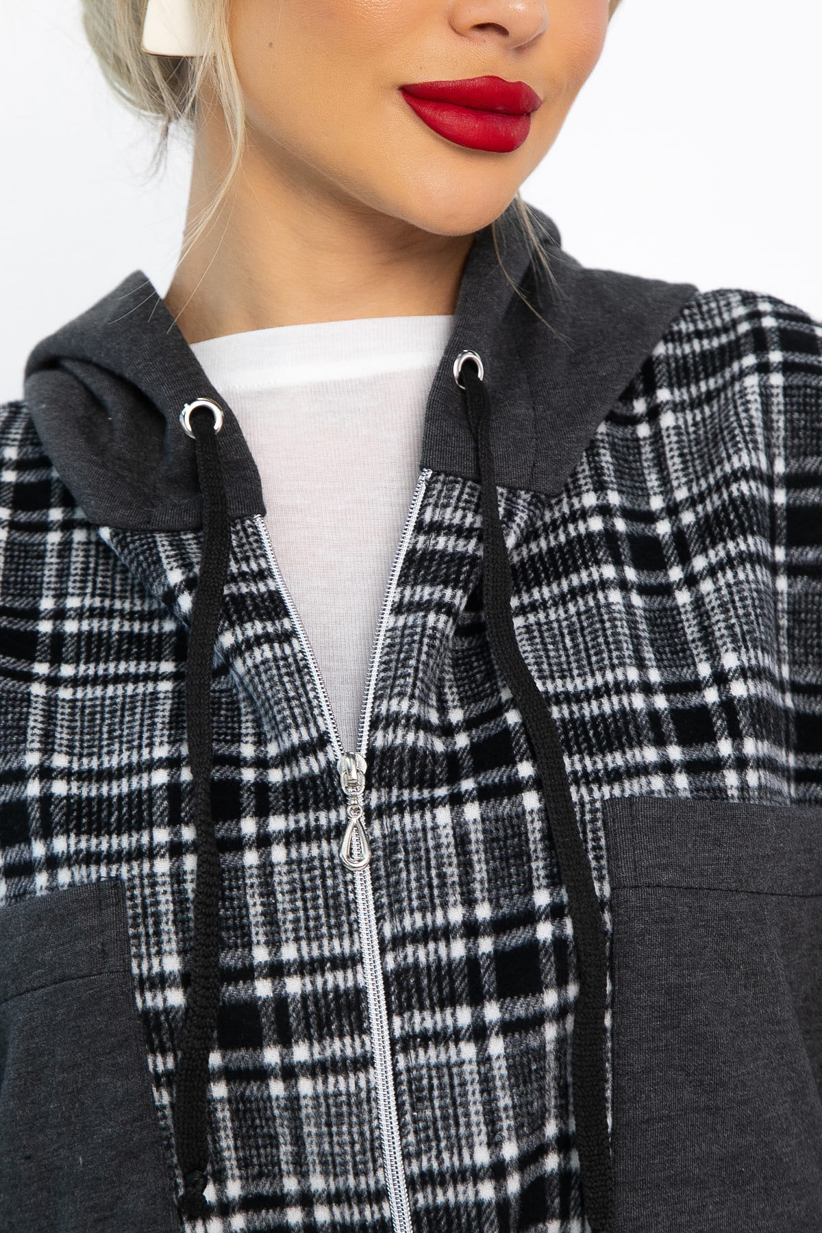 Рубашка с капюшоном Стокгольм (серая) Б14593-50М