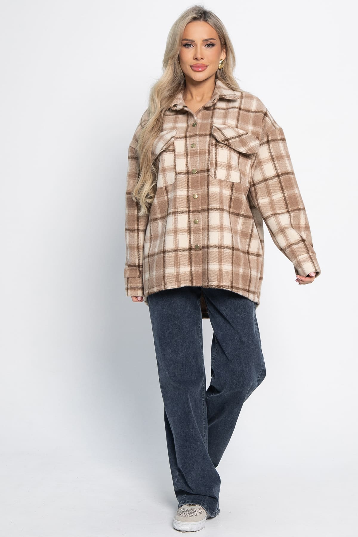 Пальто-рубашка Хармони (бежевая) Б15039-5М