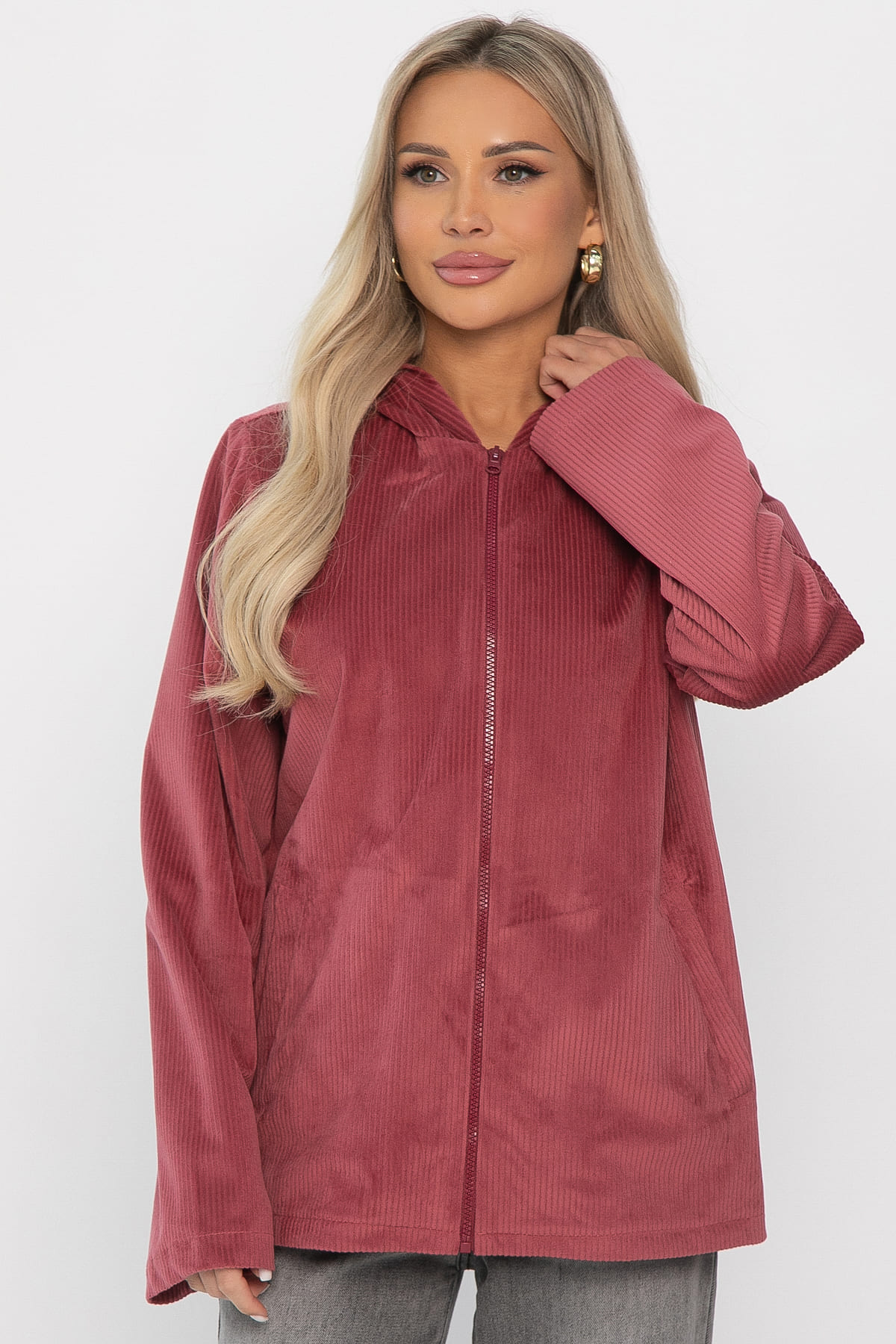 Толстовка из вельвета Нимара (чайная роза) Б14413-25М